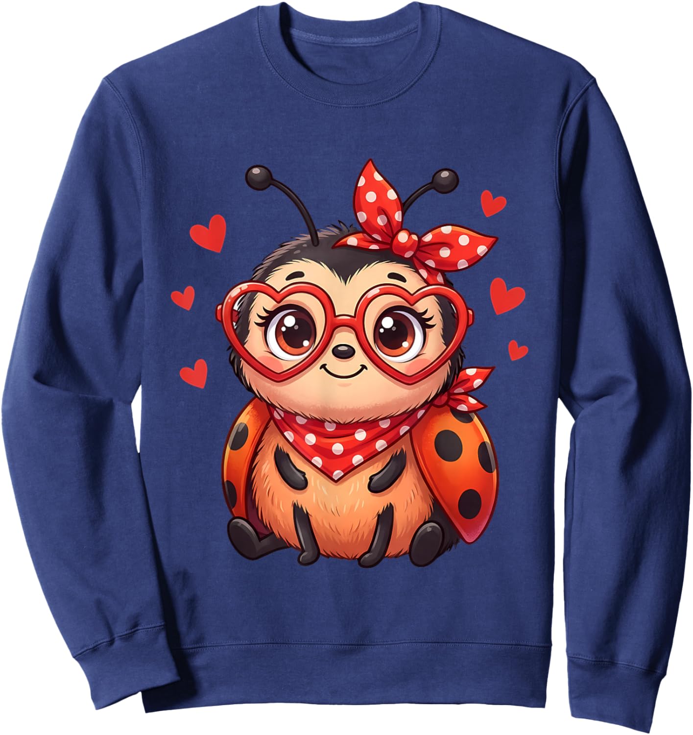 Cute Little Ladybird Hearts for Ladybird Lovers and Couples Sweatshirt - Sweatshirt | Navy