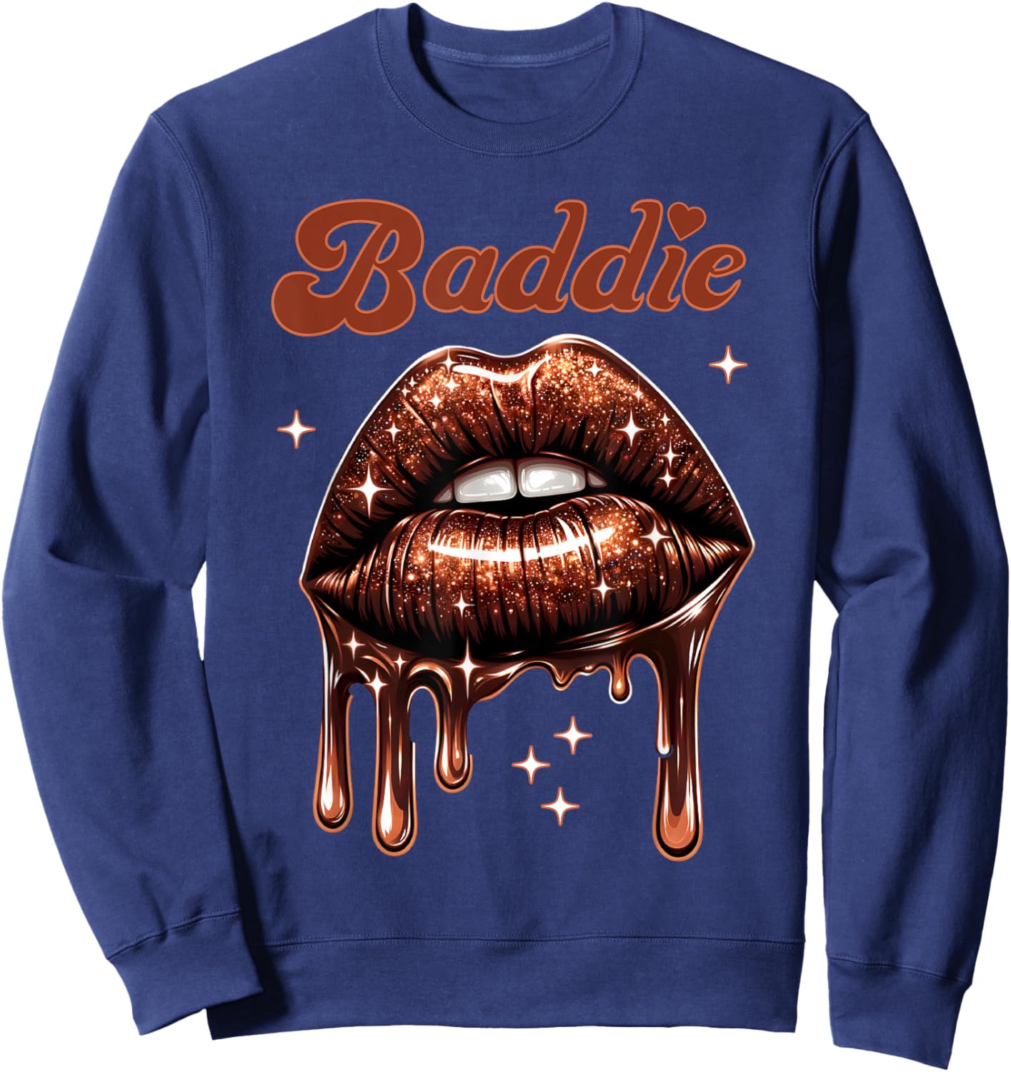 Brown Skin Girl Baddie African American Melanin Queen Latinx Sweatshirt - Sweatshirt | Navy