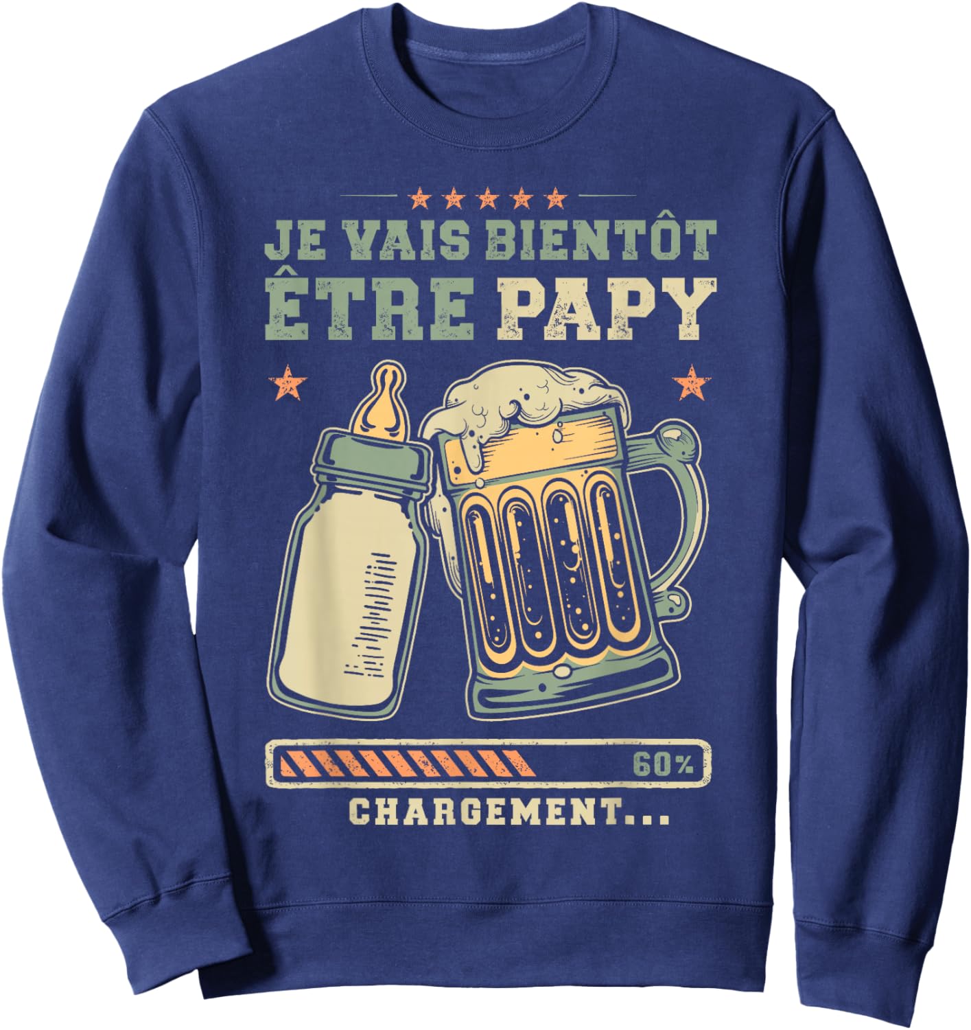 I Will Be Grandpa Loading Baby Future Grandpa Sweatshirt - Sweatshirt | Navy