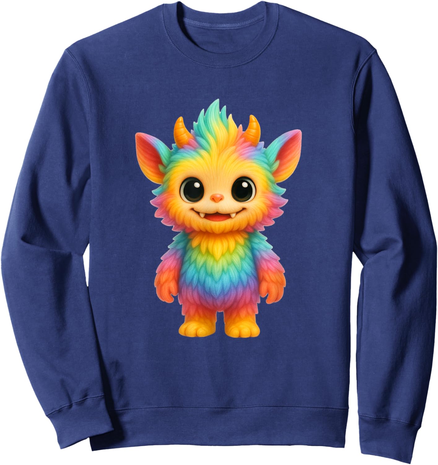 "Zibibi" Rainbow Monster & Apparel Cute Colorful Kawai Sweatshirt - Sweatshirt | Navy