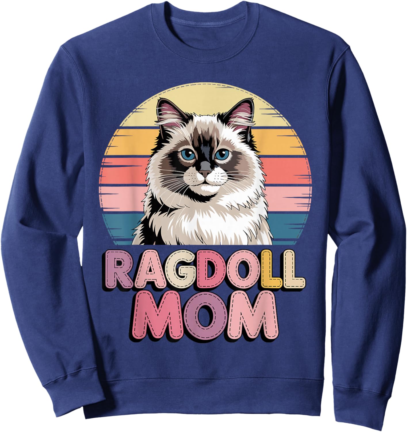 Retro Ragdoll Mom Ragdolls Sweatshirt - Sweatshirt | Navy