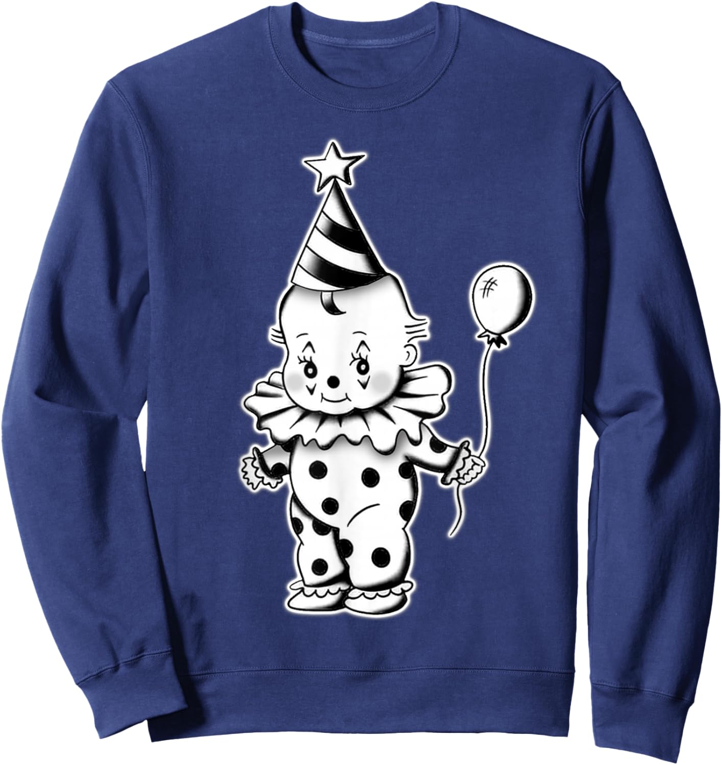 Kewpie Baby Chicano Birthday Clown Balloon Circus Sweatshirt - Sweatshirt | Navy