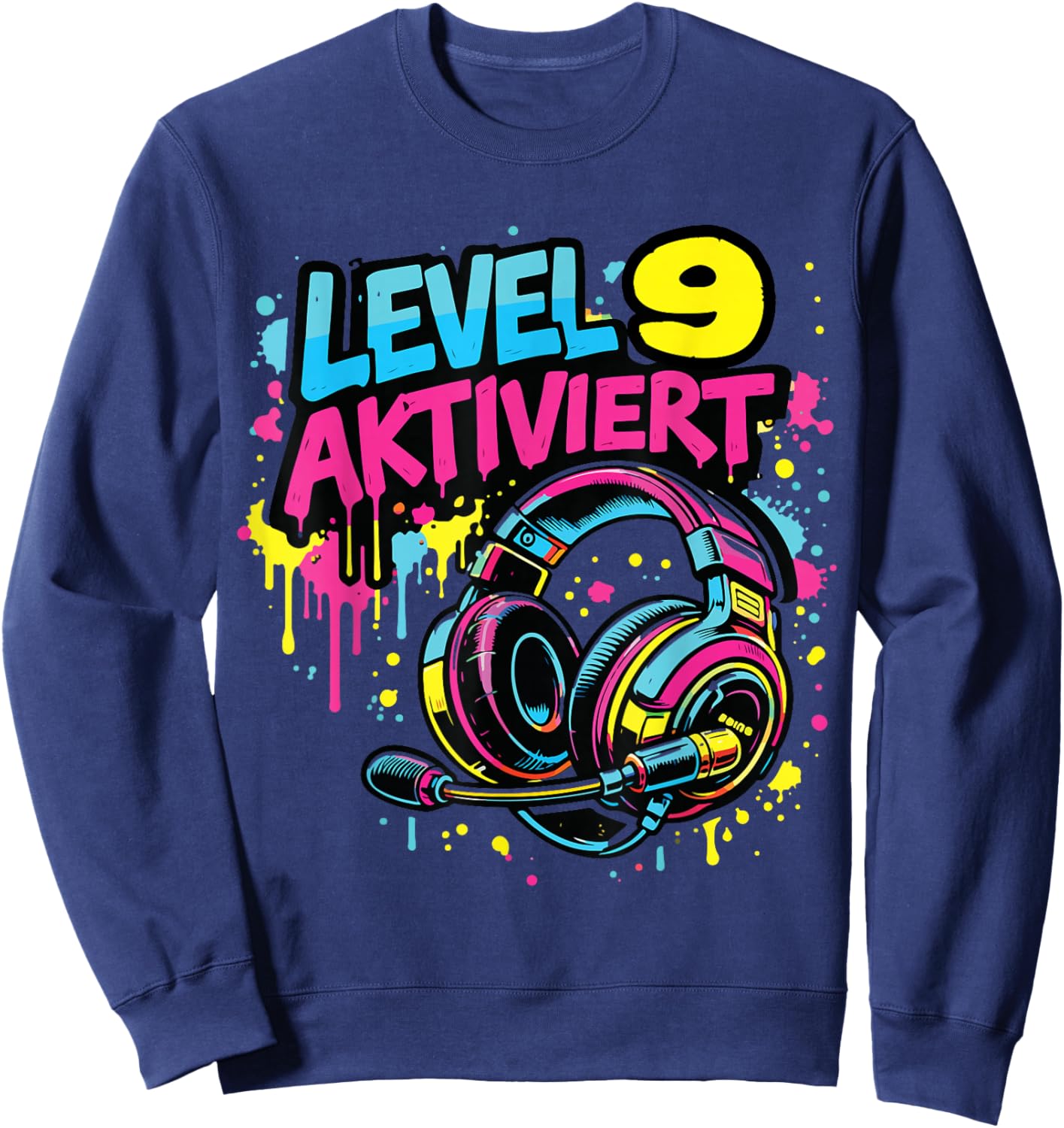 9. Geburtstag Jungen Video Gamer Level 9 Aktiviert Kids Sweatshirt - Sweatshirt | Navy
