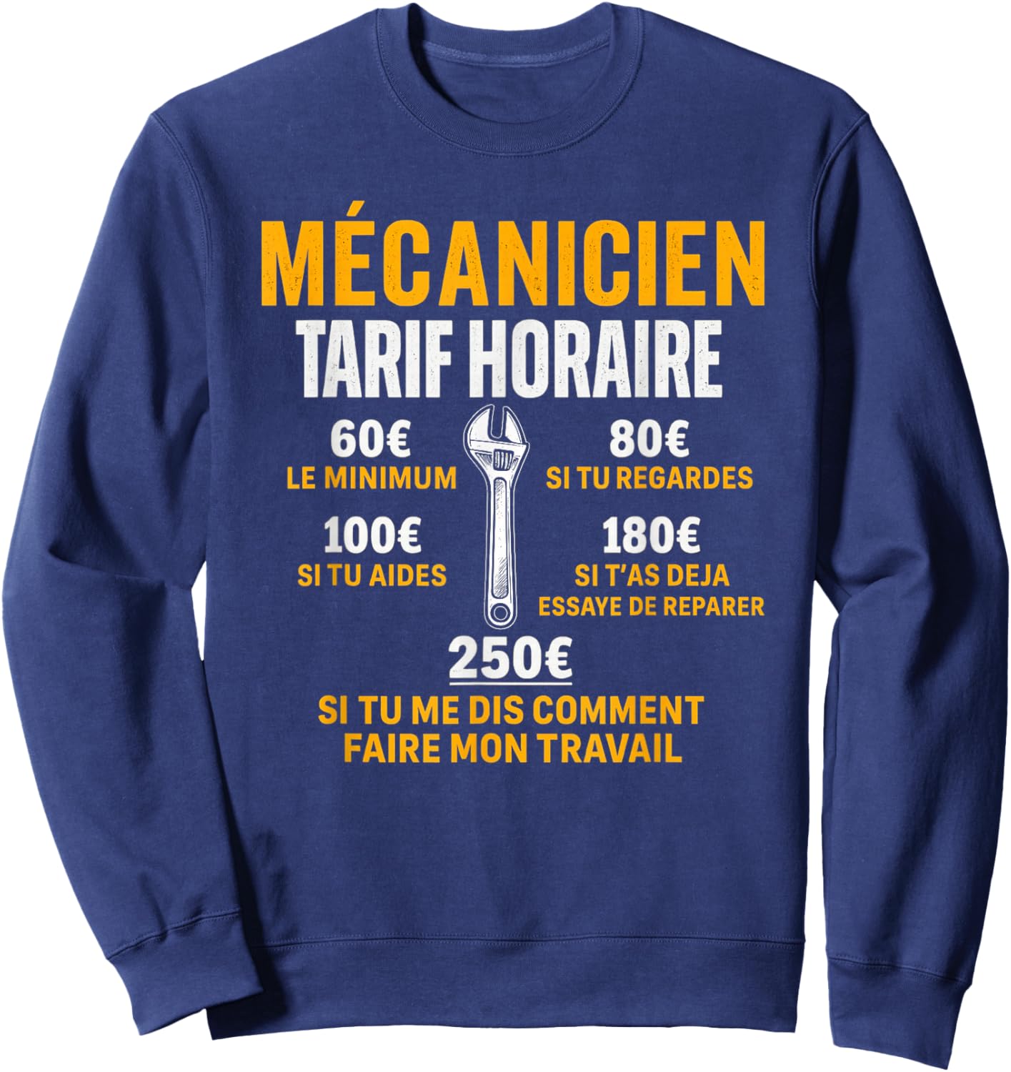 Mechanic Rate Hourly Humor Mechanic Mechanic Automobile Sweatshirt - Sweatshirt | Navy