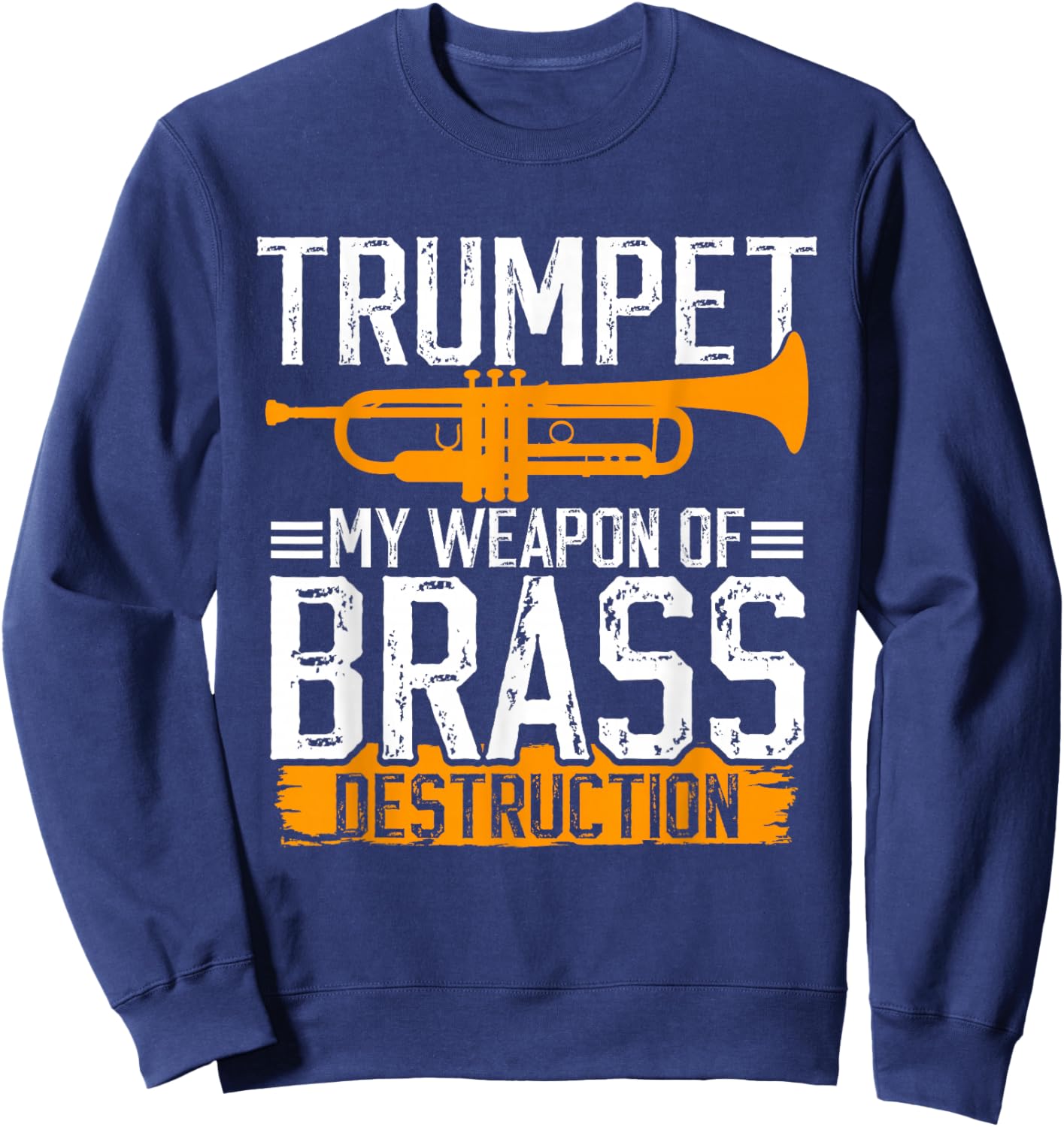 Elegant Trumpet Player Jazz Orchestra Marching Band Sweatshirt - Sweatshirt | Navy