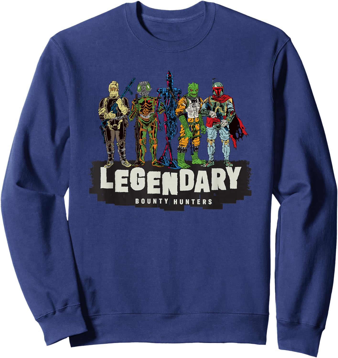 Star Wars Legendary Bounty Hunters Boba Fett IG-88 Bossk Sweatshirt - Sweatshirt | Navy