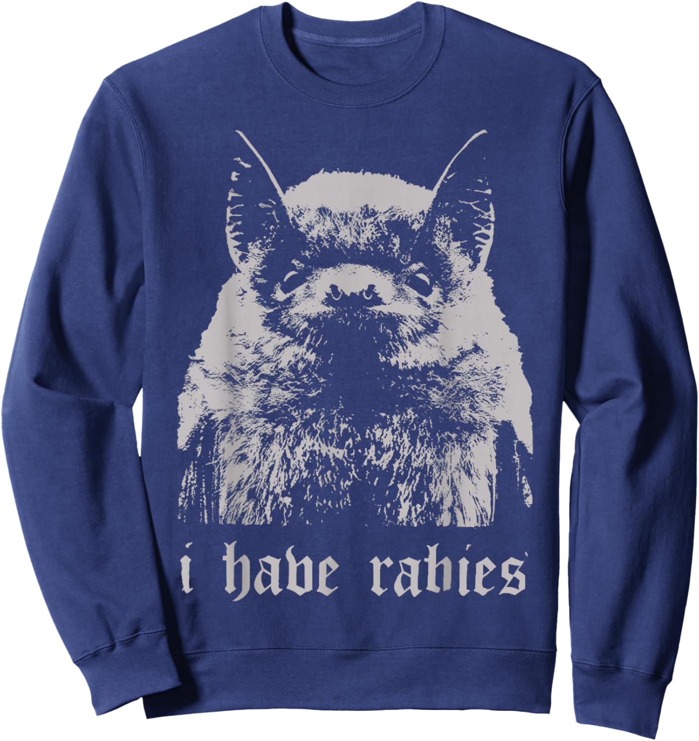 Funny Bat Meme I Have Rabies Women Retro Bat Sweatshirt - Sweatshirt | Navy