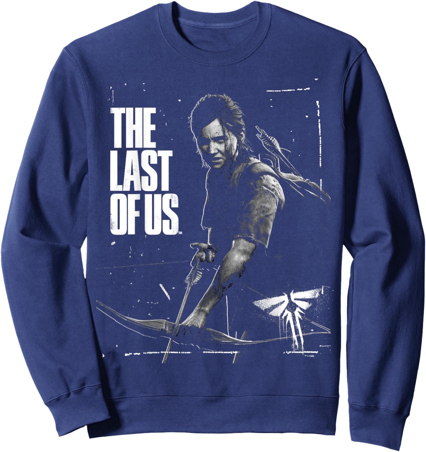 The Last of Us Ellie Readys Bow Black and White Portrait Sweatshirt - Sweatshirt | Navy