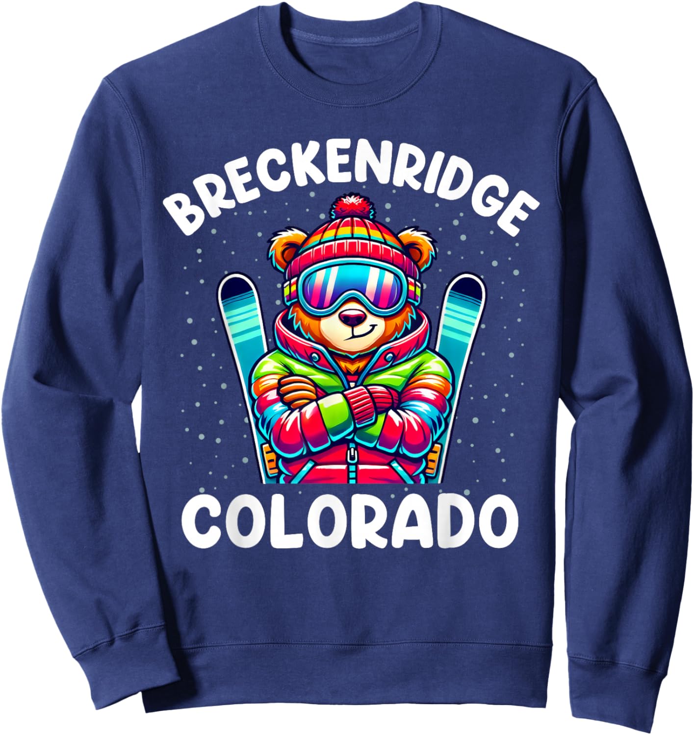 Breckenridge Colorado Ski Family Trip Cute Bear for Kids Sweatshirt - Sweatshirt | Navy