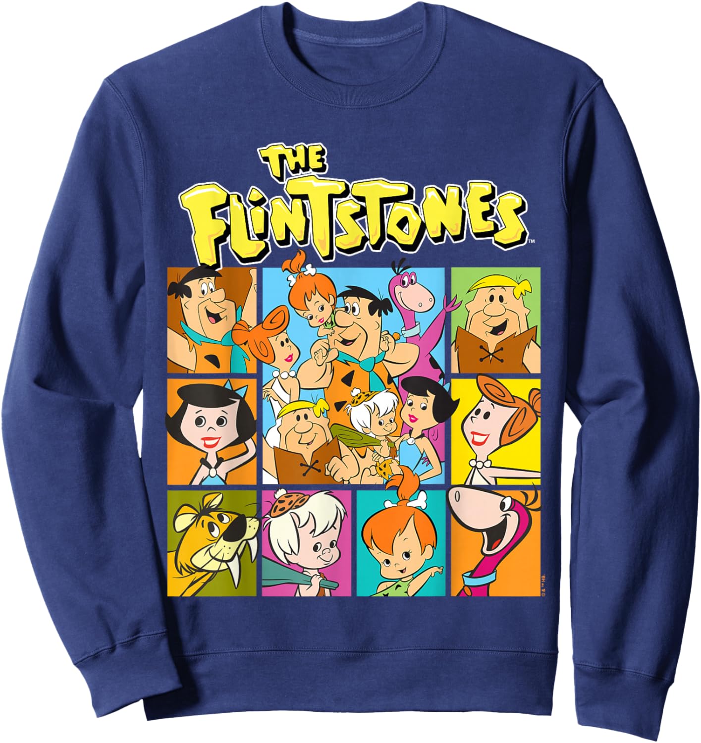 The Flintstones Character Squares Sweatshirt - Sweatshirt | Navy