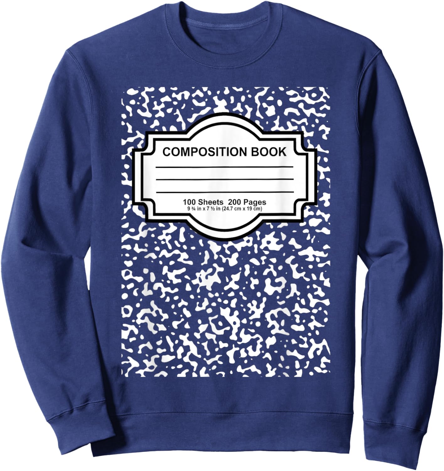 Composition Notebook Costume - Matching Group Halloween Sweatshirt - Sweatshirt | Navy