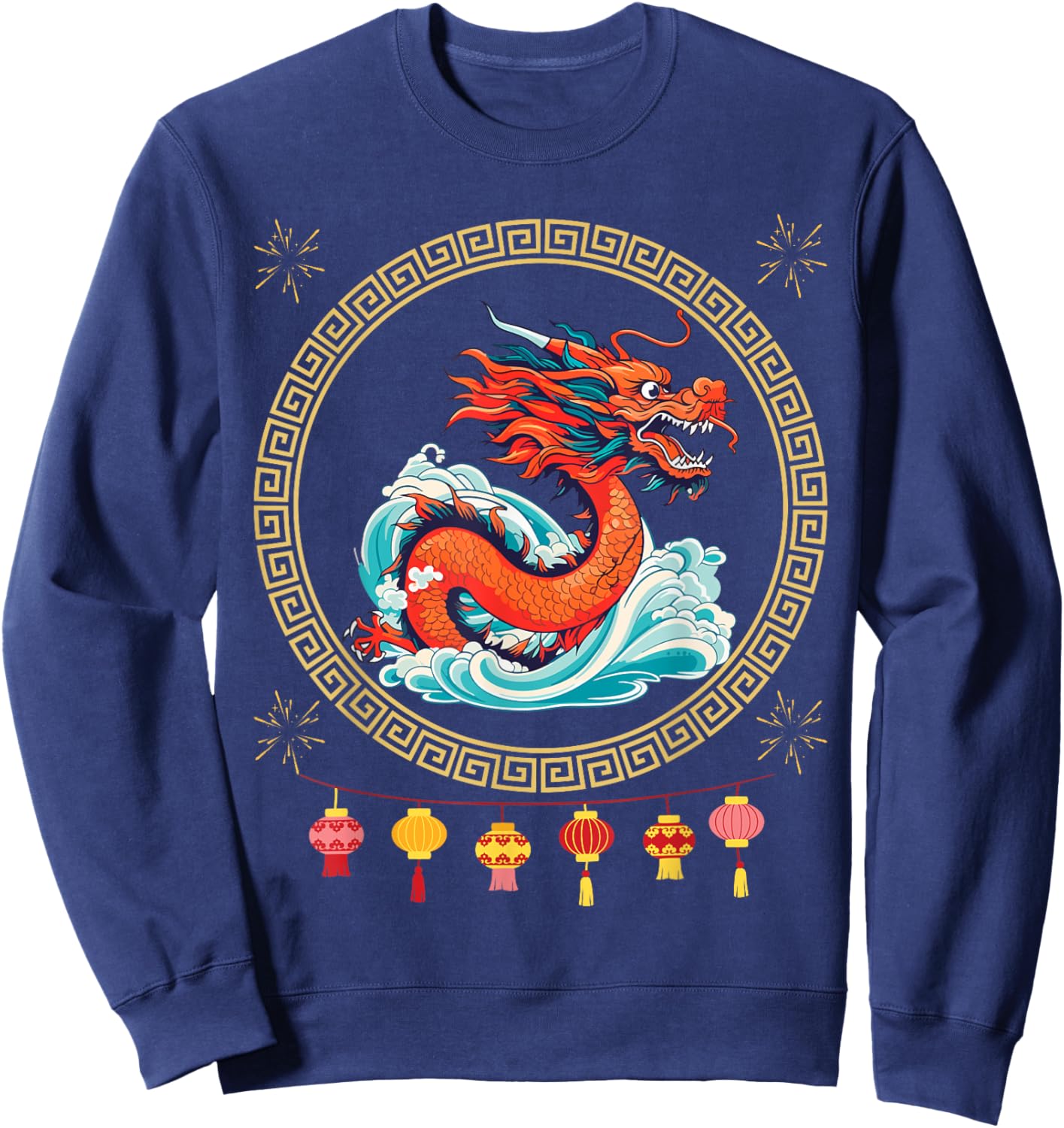 Happy New Year 2025 Year of the Dragon Chinese Zodiac Sweatshirt - Sweatshirt | Navy