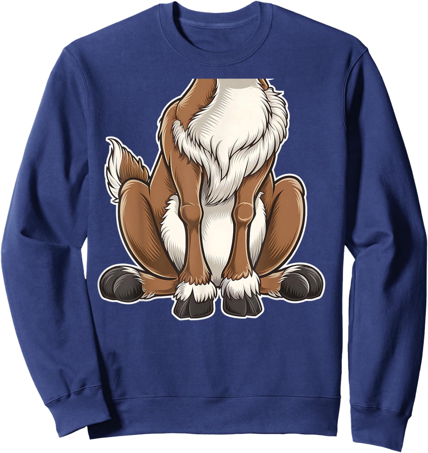 Funny Reindeer Adult Kids Men Women Brown Deer Costume Sweatshirt - Sweatshirt | Navy