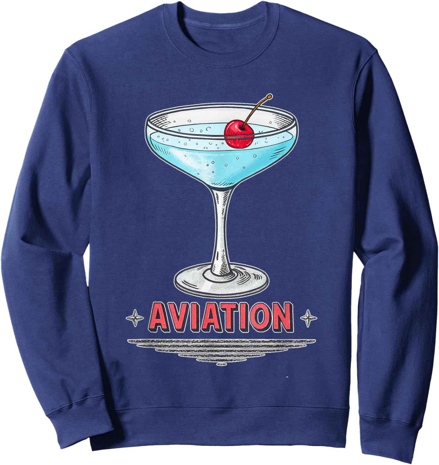 Retro Aviation Cocktails Design Sweatshirt - Sweatshirt | Navy