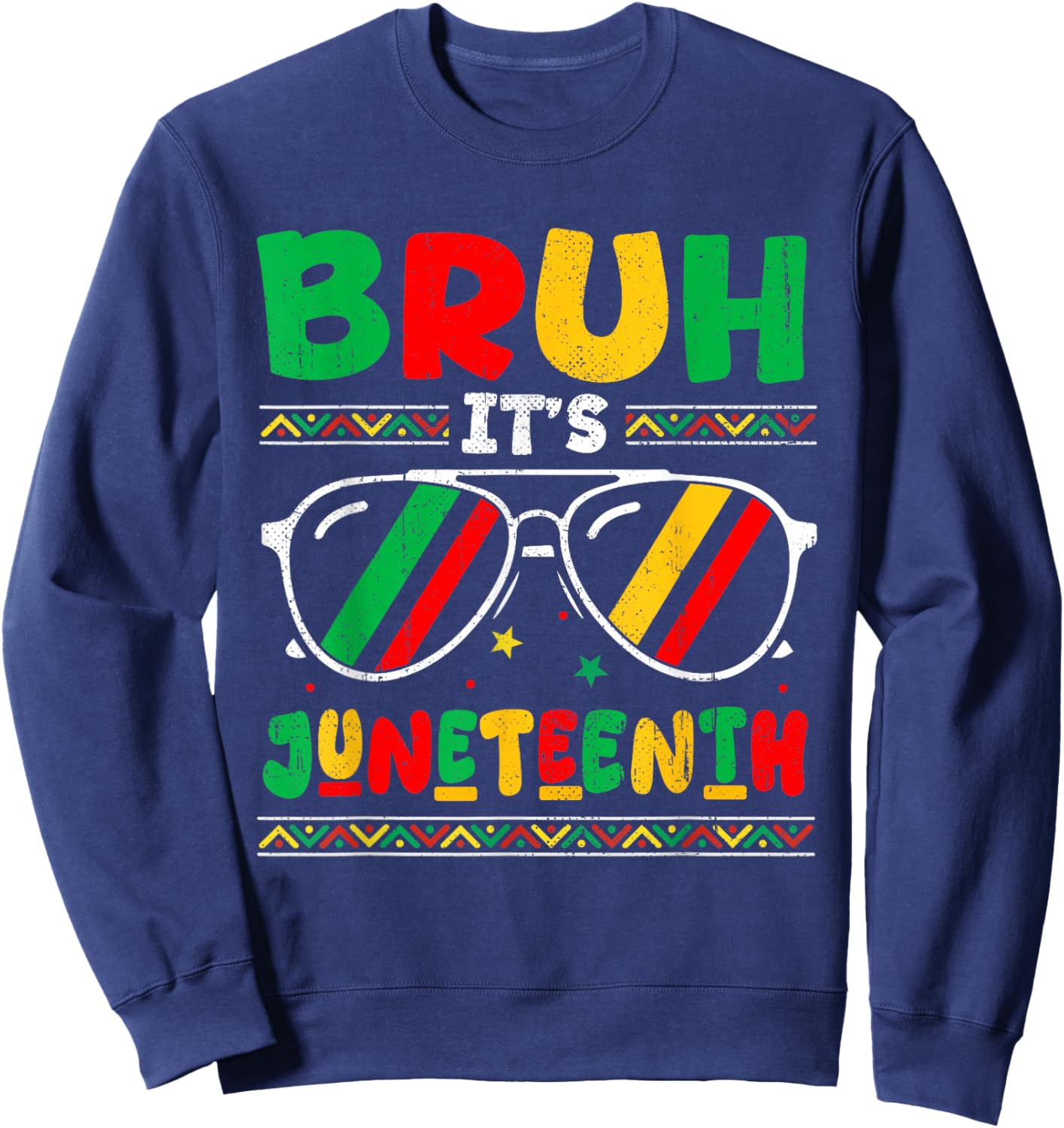 Bruh It's Juneteenth 1865 African American Boys Girls Kids Sweatshirt - Sweatshirt | Navy