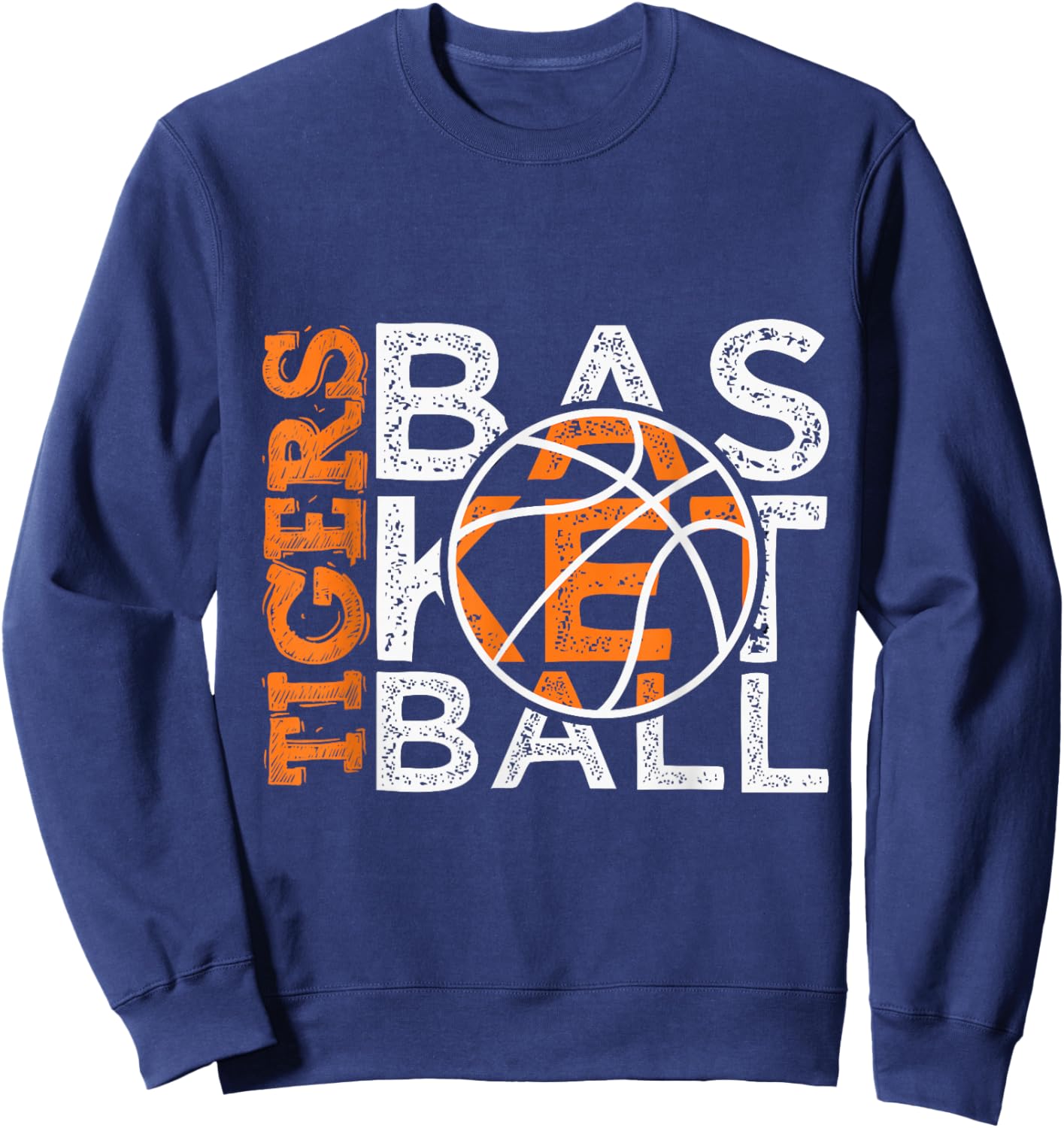 Basketball Tiger Team Spirit Sweatshirt - Sweatshirt | Navy
