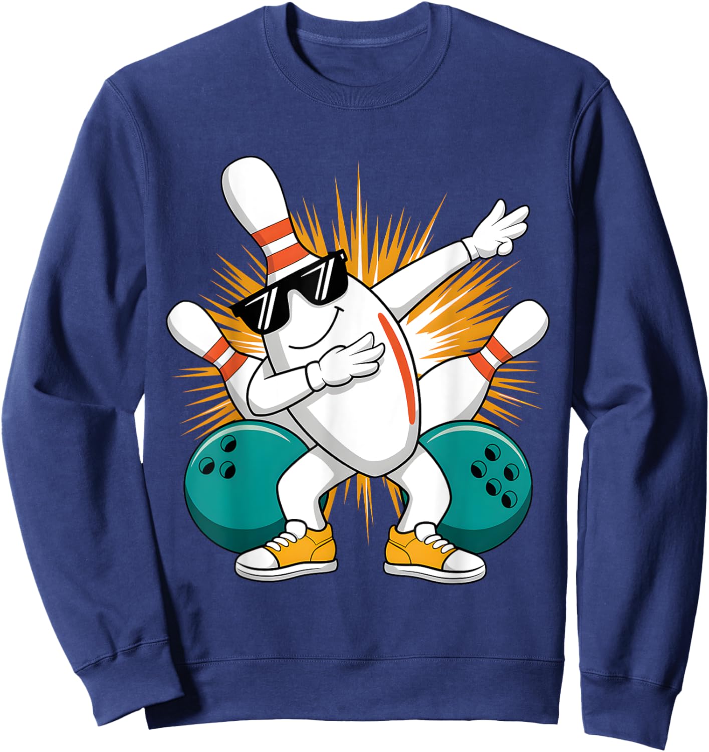 Dabbing Bowling Pin Bowler Player Funny Bowling Men Women Sweatshirt - Sweatshirt | Navy