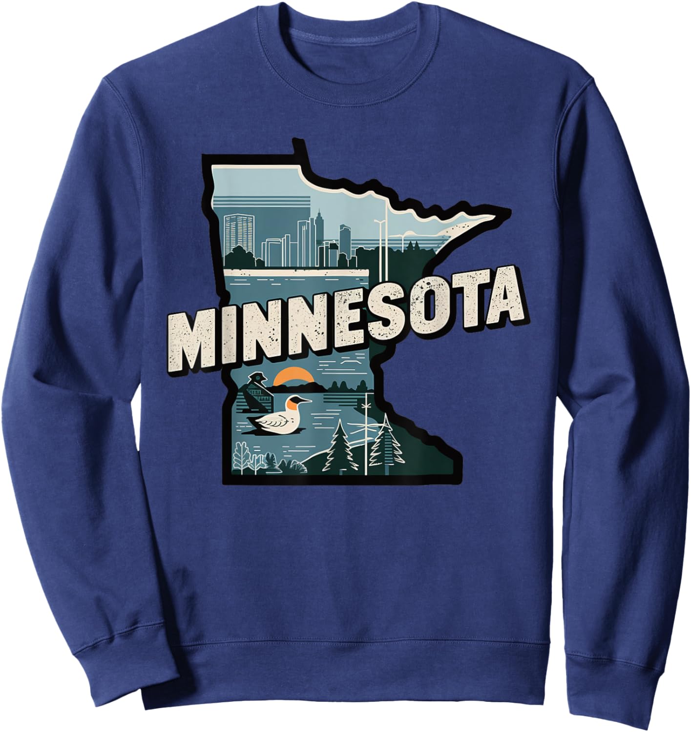 Minnesota State of Minnesota Retro Minnesota Sweatshirt - Sweatshirt | Navy