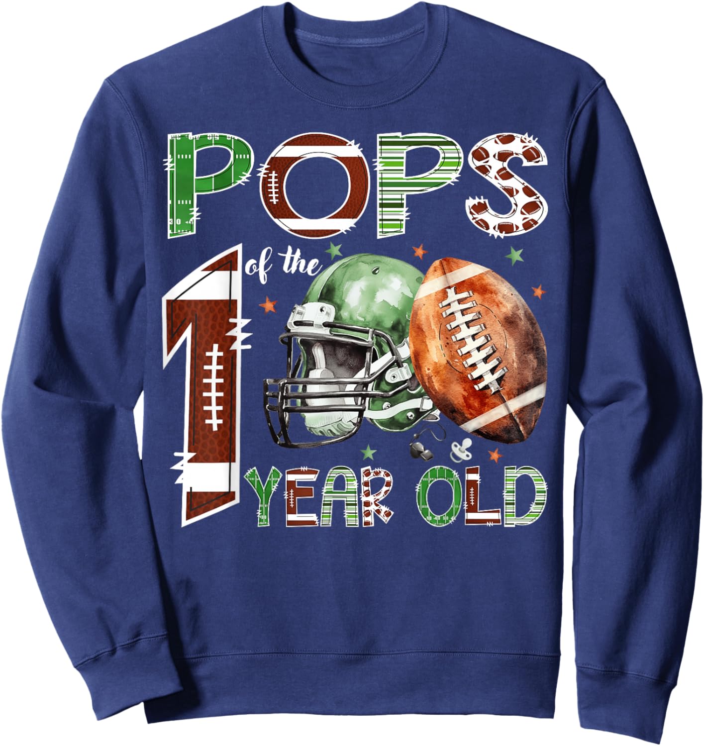 Pops of The 1 Year Old Football Lover 1st Birthday Boy Sweatshirt - Sweatshirt | Navy