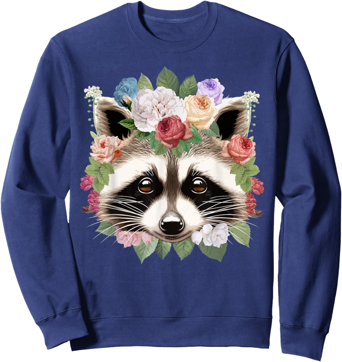 Cute Raccoon Art Girls Kids Racoon Lover Raccoon Sweatshirt - Sweatshirt | Navy