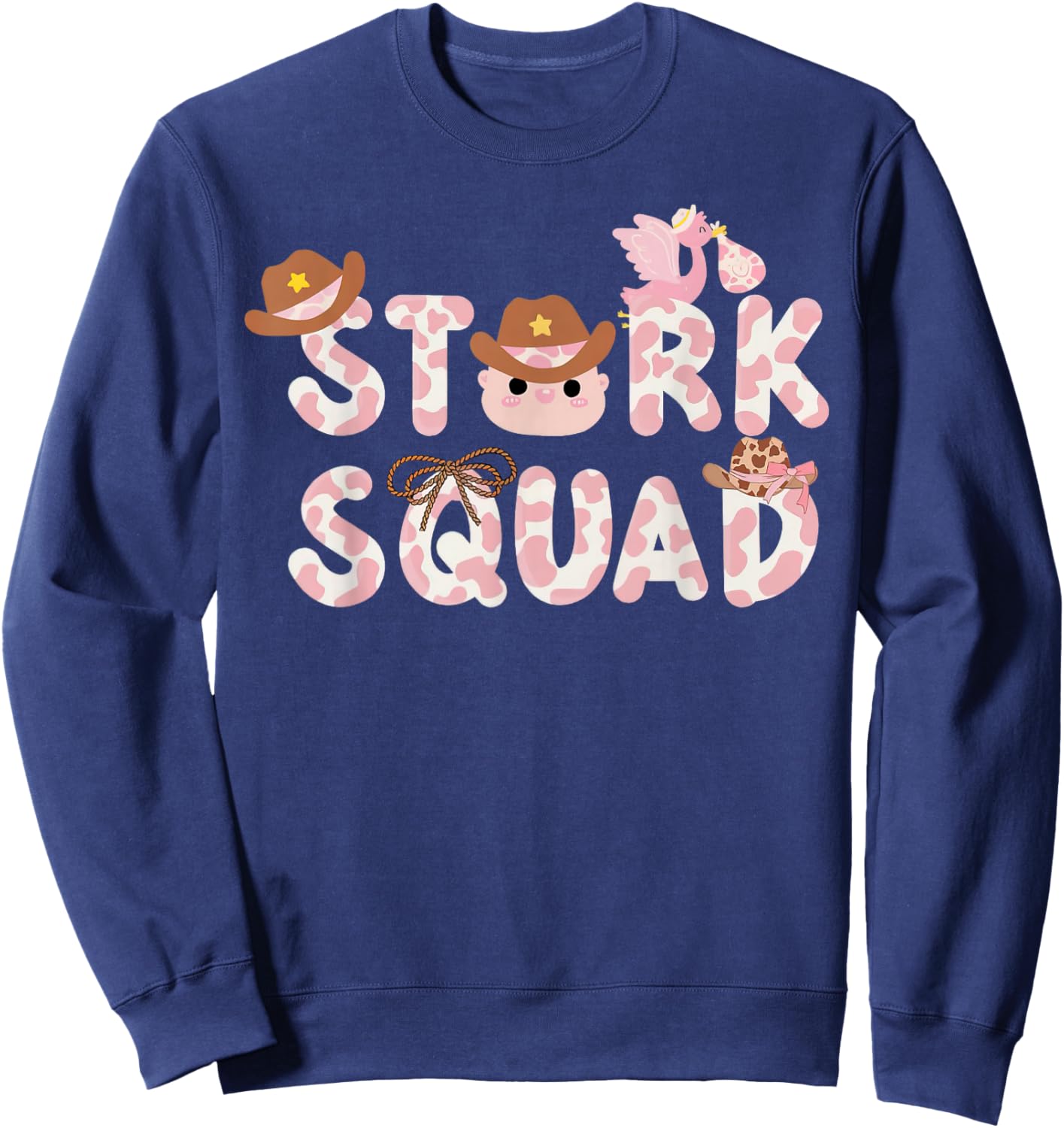 Western Labor And Delivery Nurse Stork Squad Nurse Week Sweatshirt - Sweatshirt | Navy