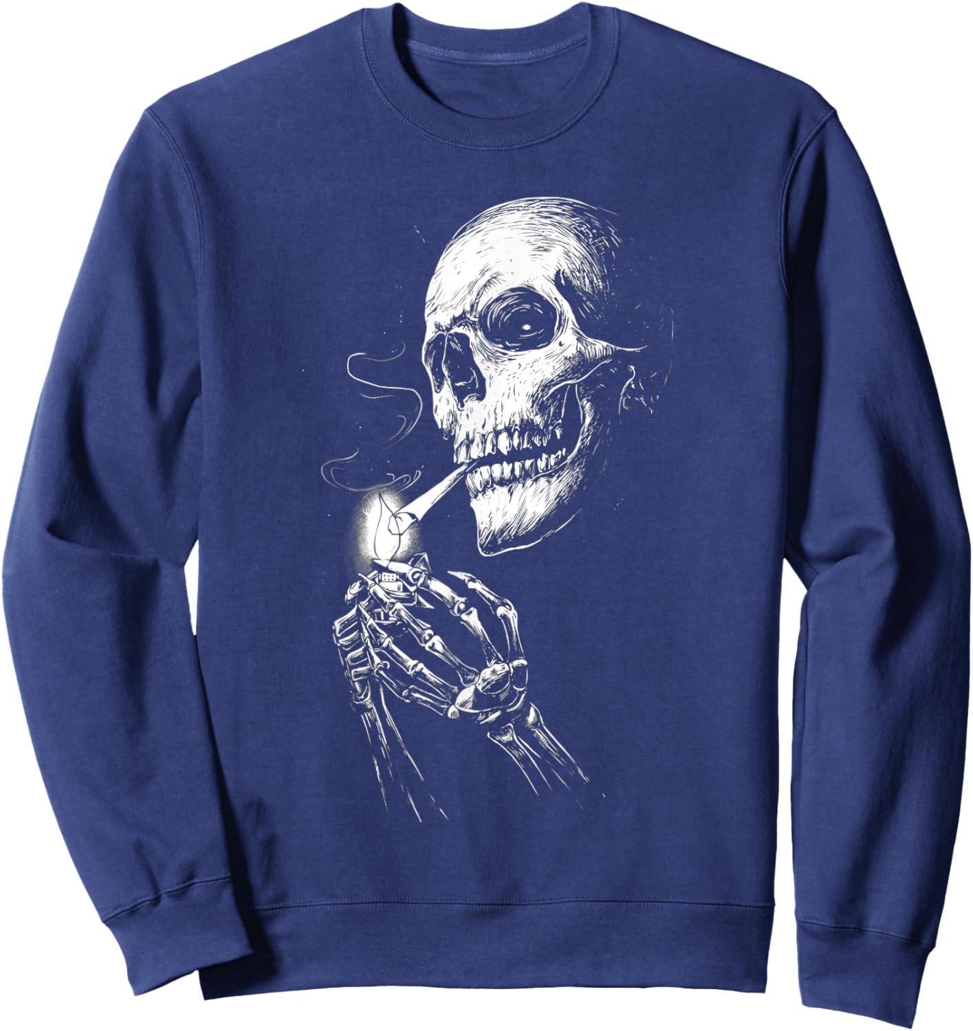 Gritty Skeleton Lighting Smoke Sweatshirt - Sweatshirt | Navy