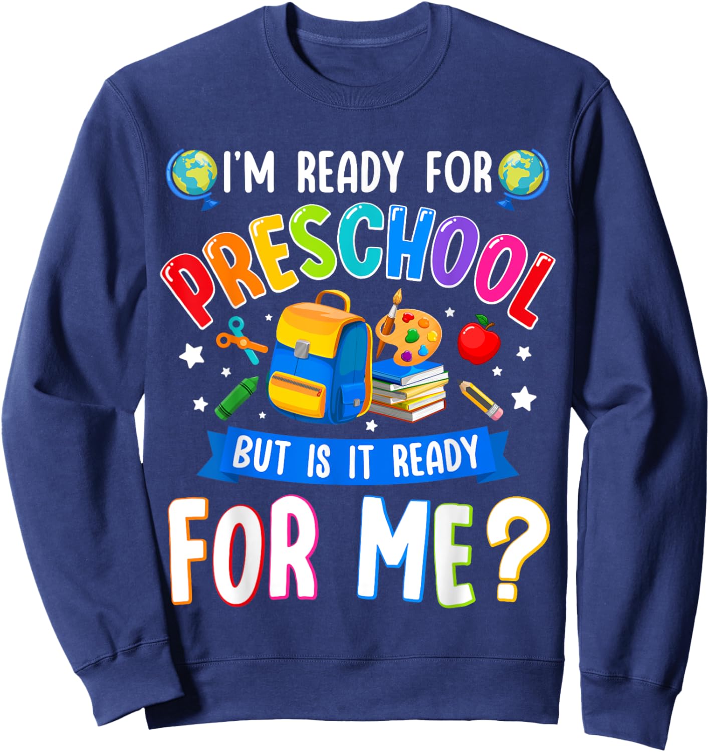 Pre-k Back To School First Day Of Preschool Boy Girl Sweatshirt - Sweatshirt | Navy