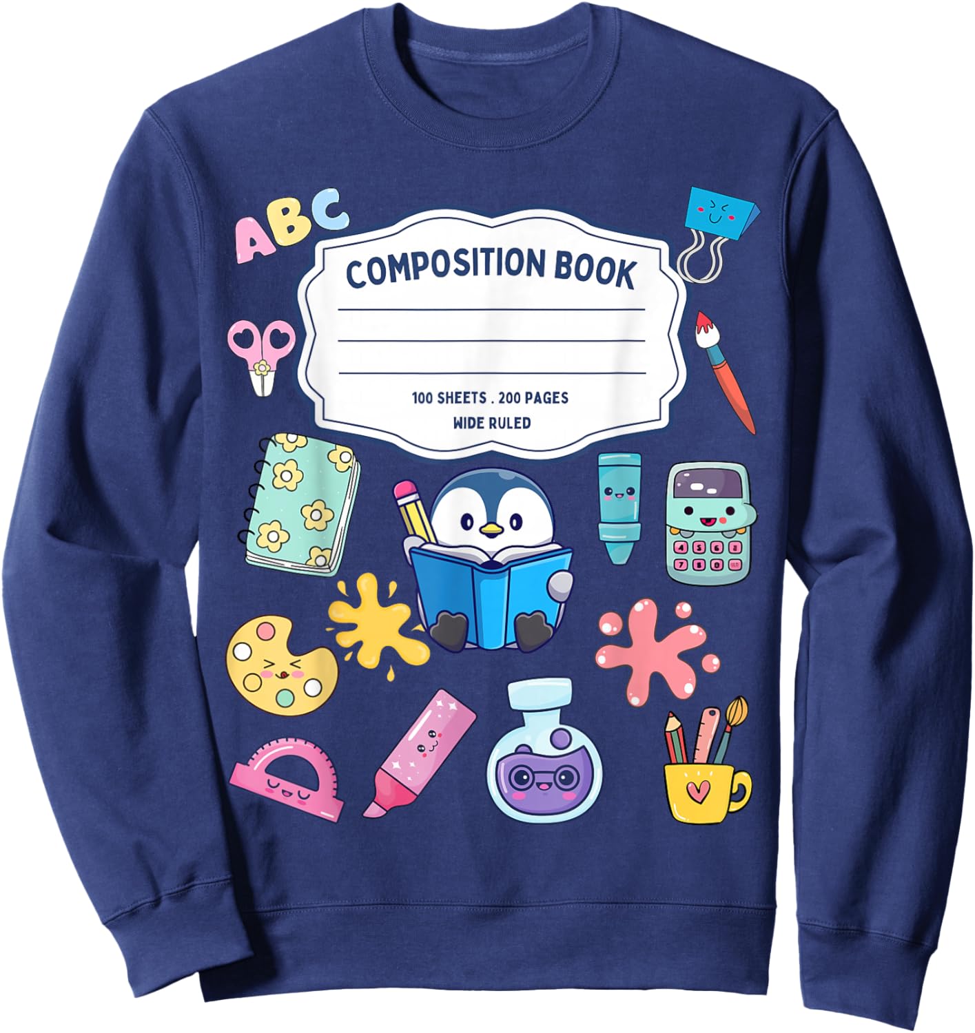 Composition Notebook Costume Matching Group Halloween School Sweatshirt - Sweatshirt | Navy