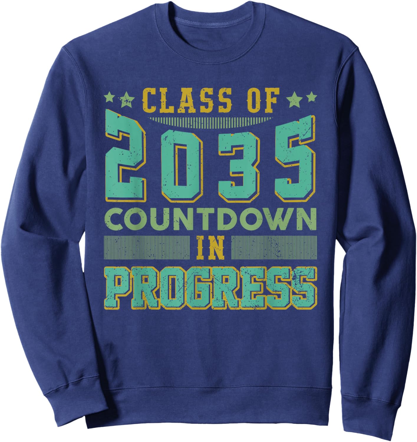 Class of 2035 Countdown in Progress Fun Back to School Retro Sweatshirt - Sweatshirt | Navy