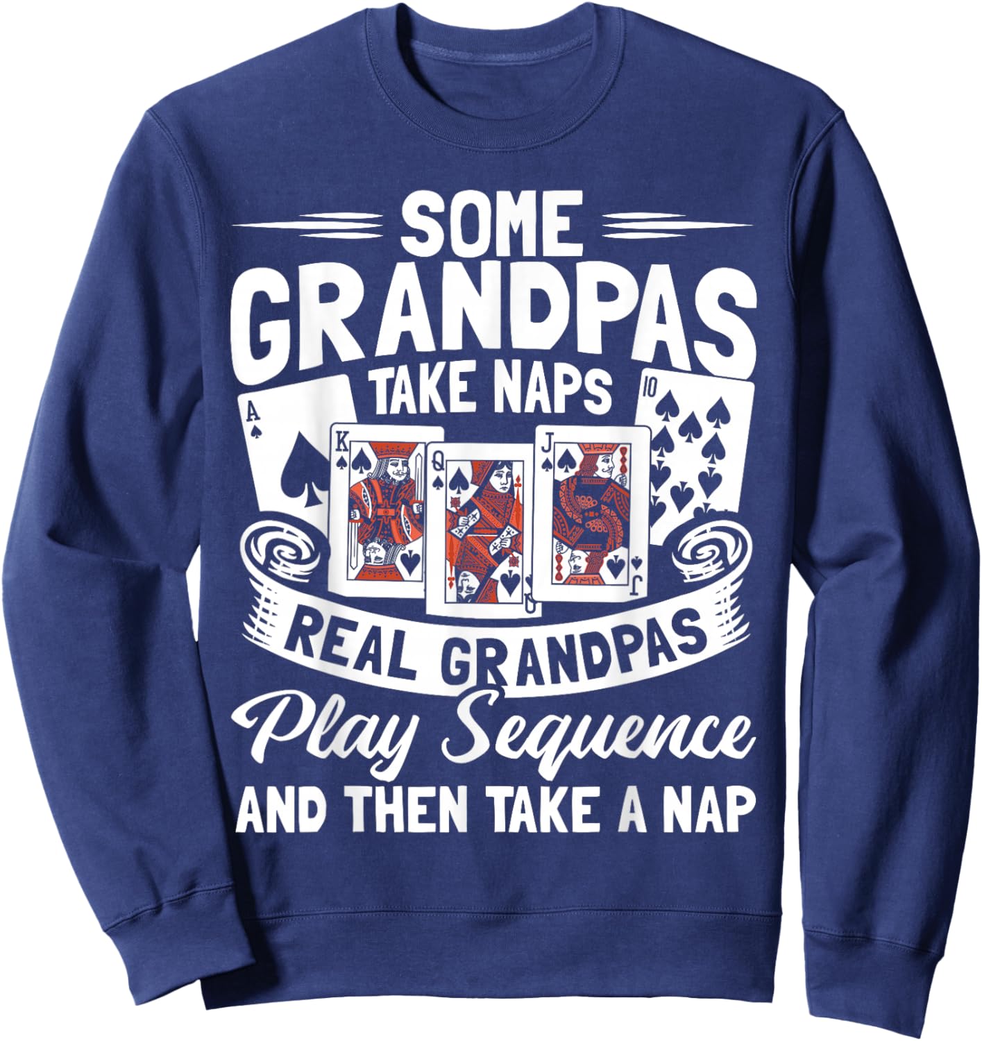 Sequence Card Game Lover | Card Player Strategy Design Sweatshirt - Sweatshirt | Navy