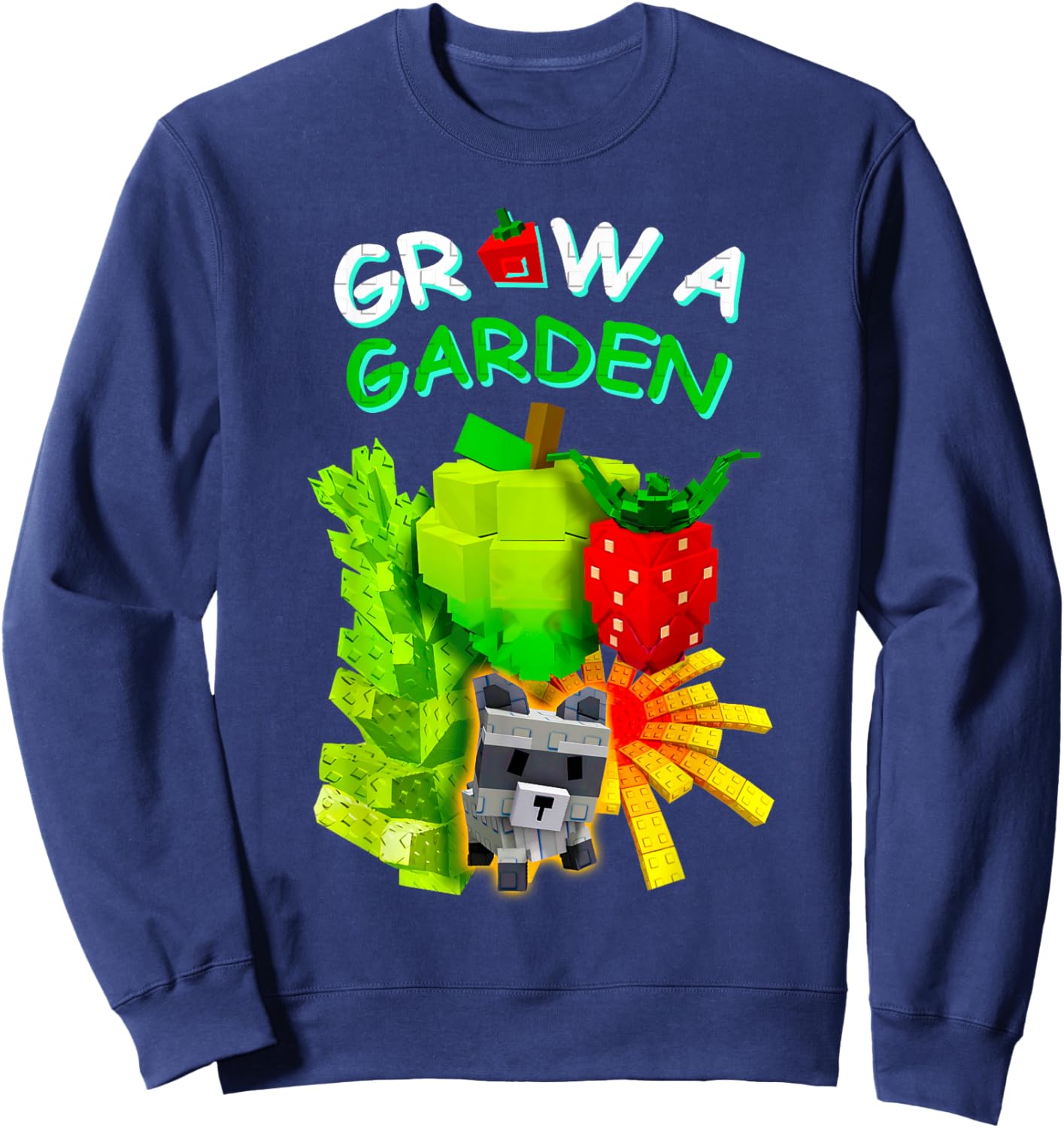 Grow A Garden Sugar Apple Romanesco Elder Strawberry Gamer Sweatshirt - Sweatshirt | Navy