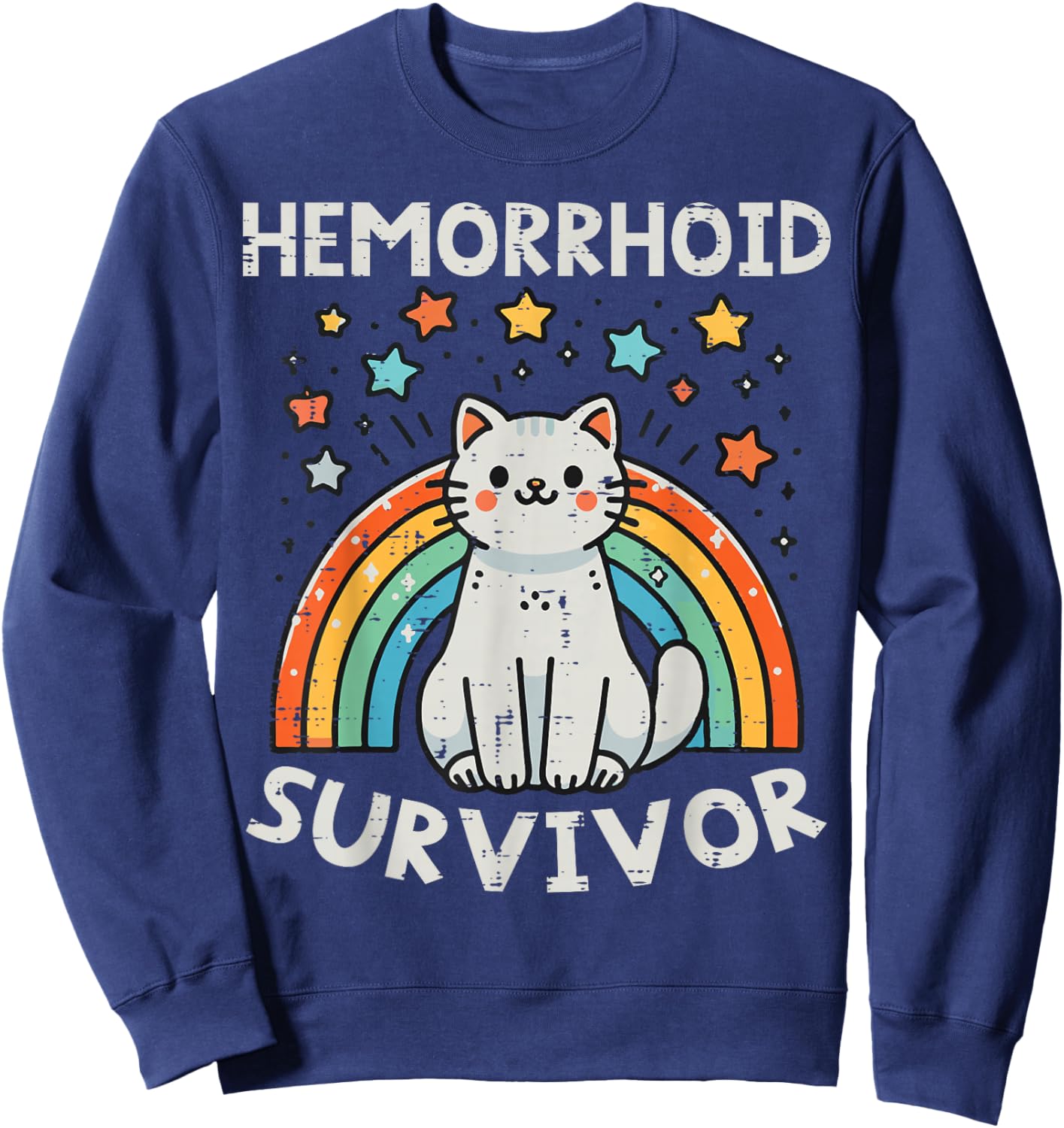 Survivor Cat Funny Cringe Weird Adult Humor Inappropriate Sweatshirt - Sweatshirt | Navy