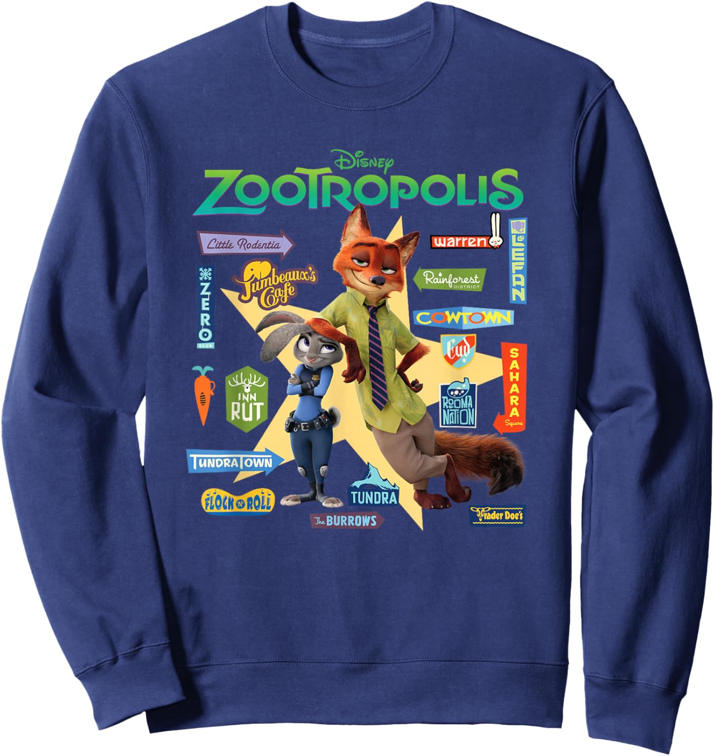 Zootopia Signs Sweatshirt - Sweatshirt | Navy
