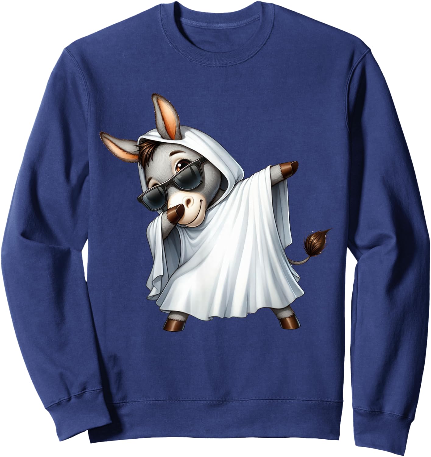 Funny Ghost Donkey Halloween Animals Donkey Lover Spooky Sweatshirt - Sweatshirt | Navy