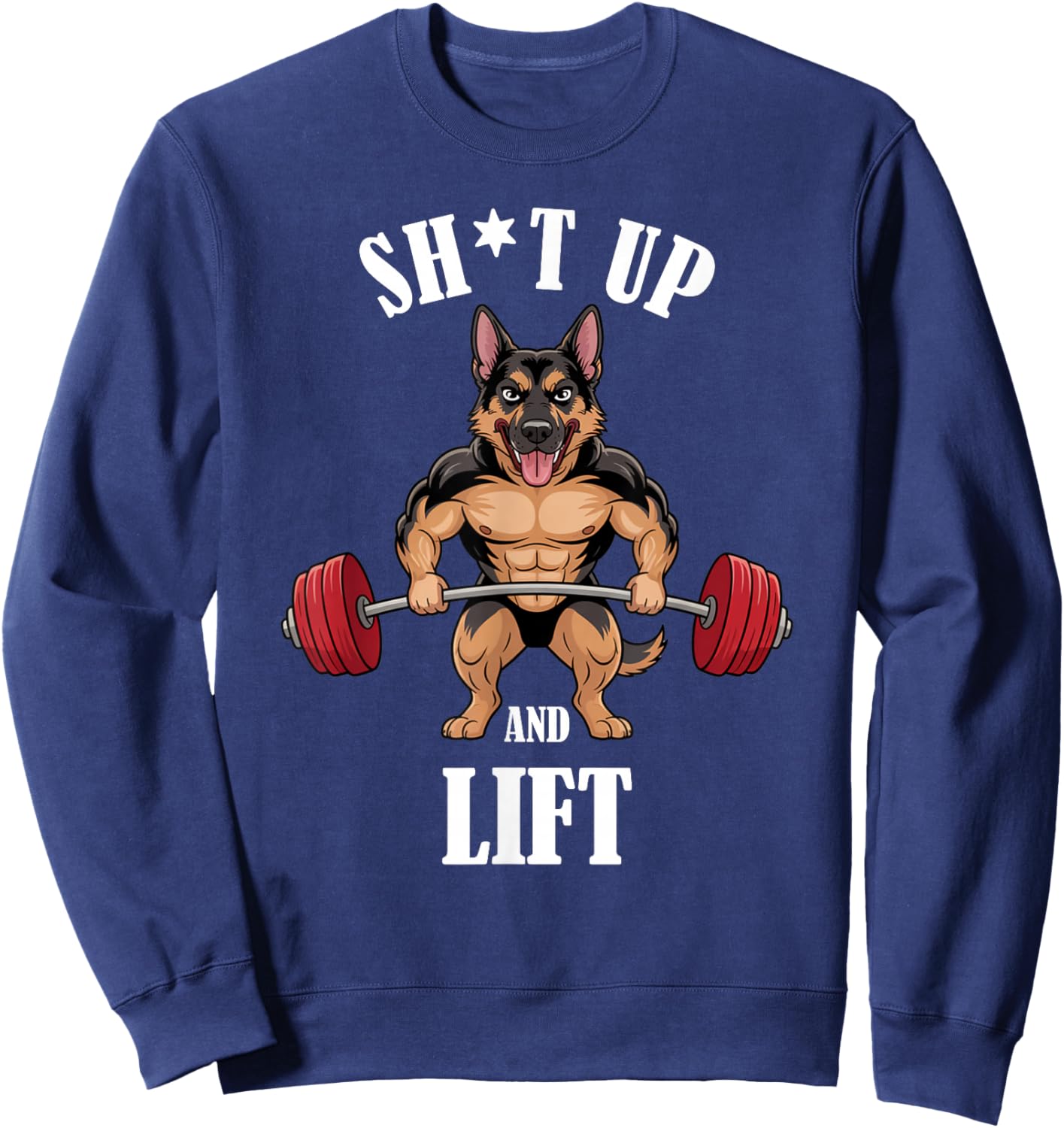 German Shepherd Weightlifting Gym Fitness German Shepherd Sweatshirt - Sweatshirt | Navy