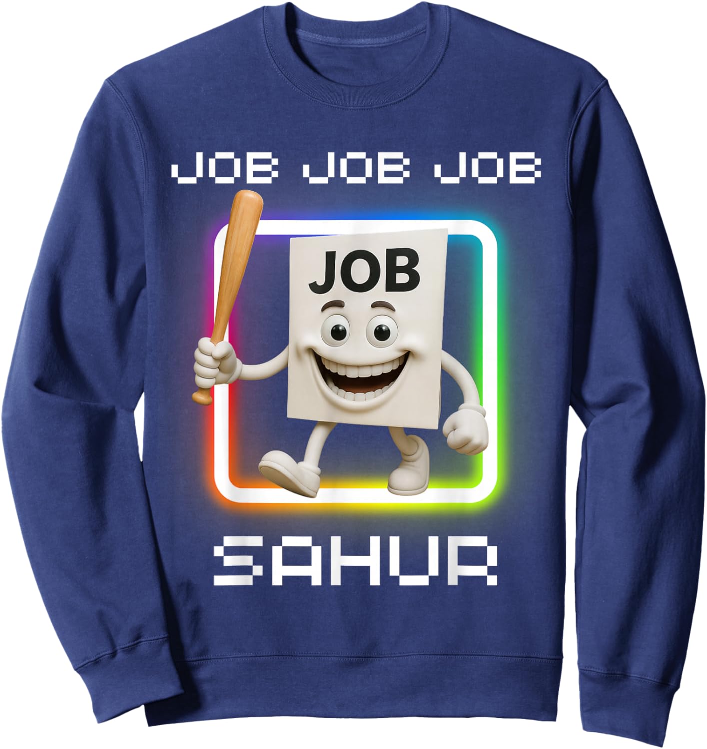 Job Job Job Sahur Italian Brainrot Meme for Kids Sweatshirt - Sweatshirt | Navy