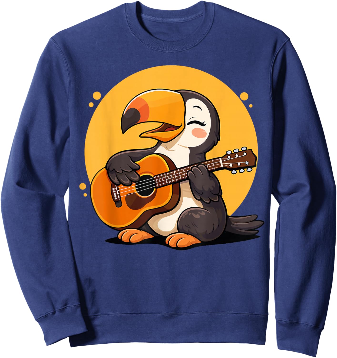 Toucan Playing Guitar Graphic Toucan Boys Girls Guitar Lover Sweatshirt - Sweatshirt | Navy