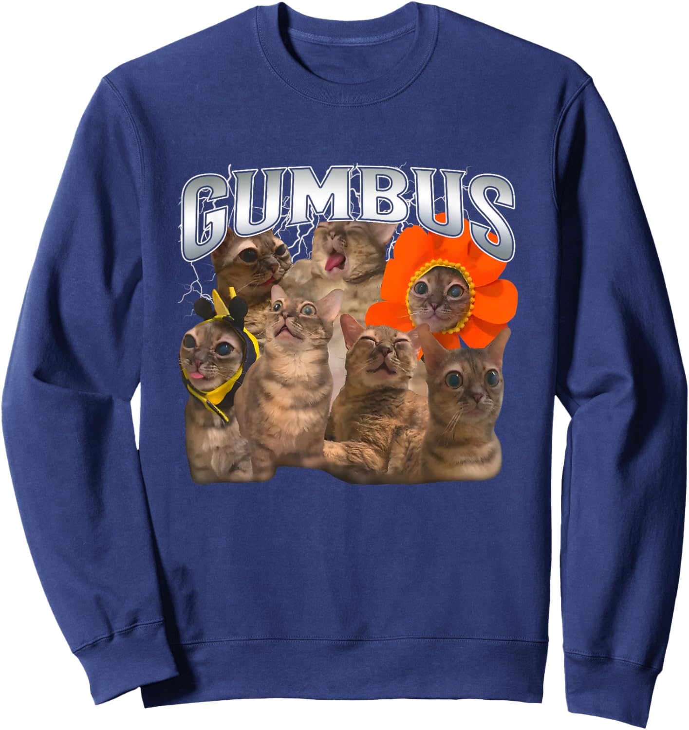 Funny Cat Gumbus Cat Lovers Trendy Cute Animal Sweatshirt - Sweatshirt | Navy