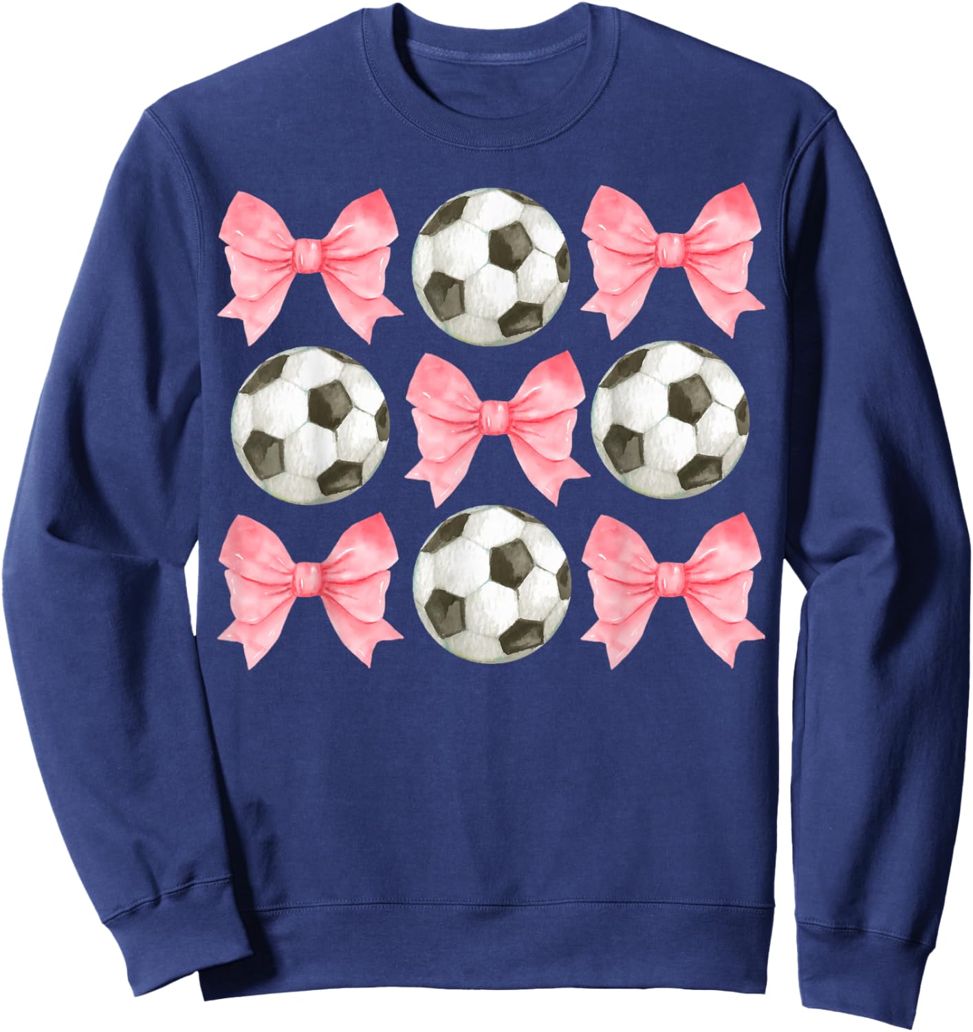 Soccer Mom Sister Tween Teen Girl Girly Pink Bow Preppy Sweatshirt - Sweatshirt | Navy