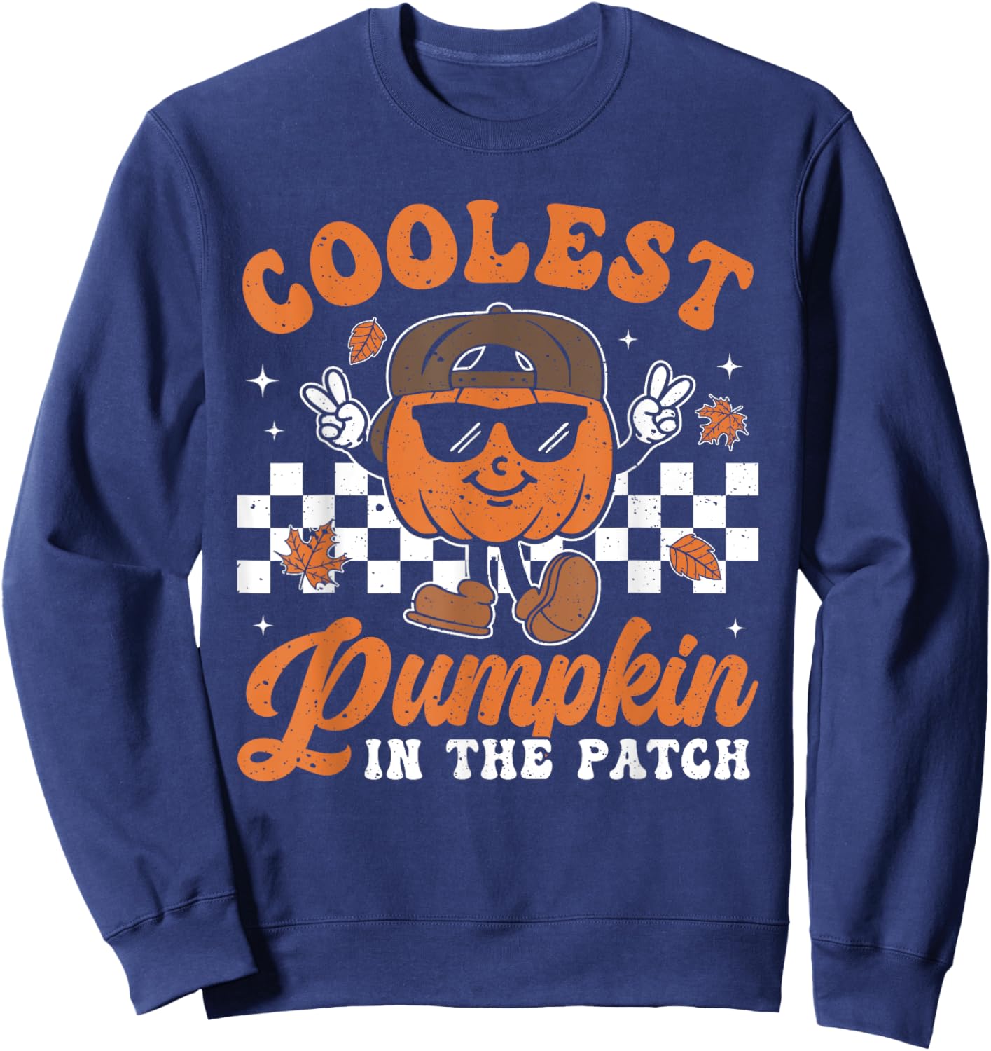 Coolest Pumpkin In The Patch Halloween Boys Girls Teens Kids Sweatshirt - Sweatshirt | Navy