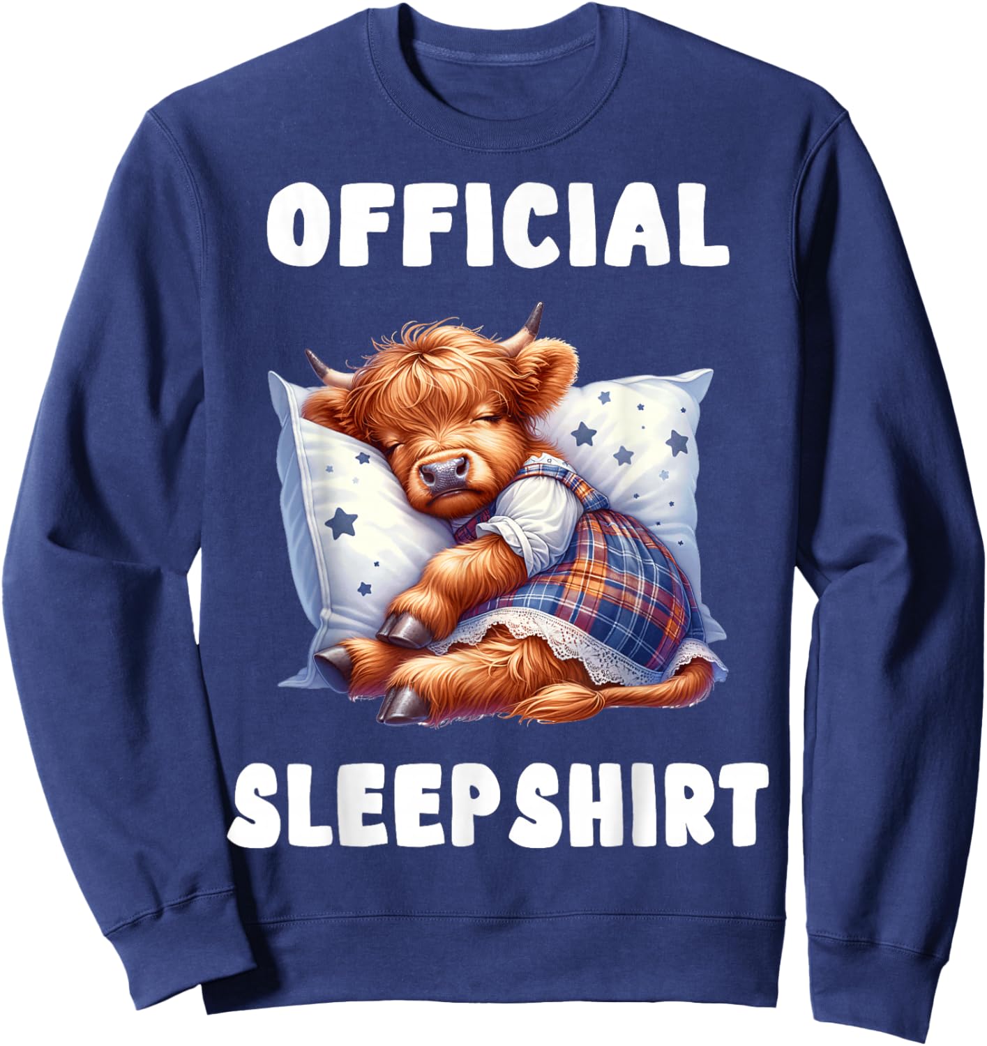 Highland_cow - Official Sleepshirt Pajamas Nightgown Sweatshirt - Sweatshirt | Navy