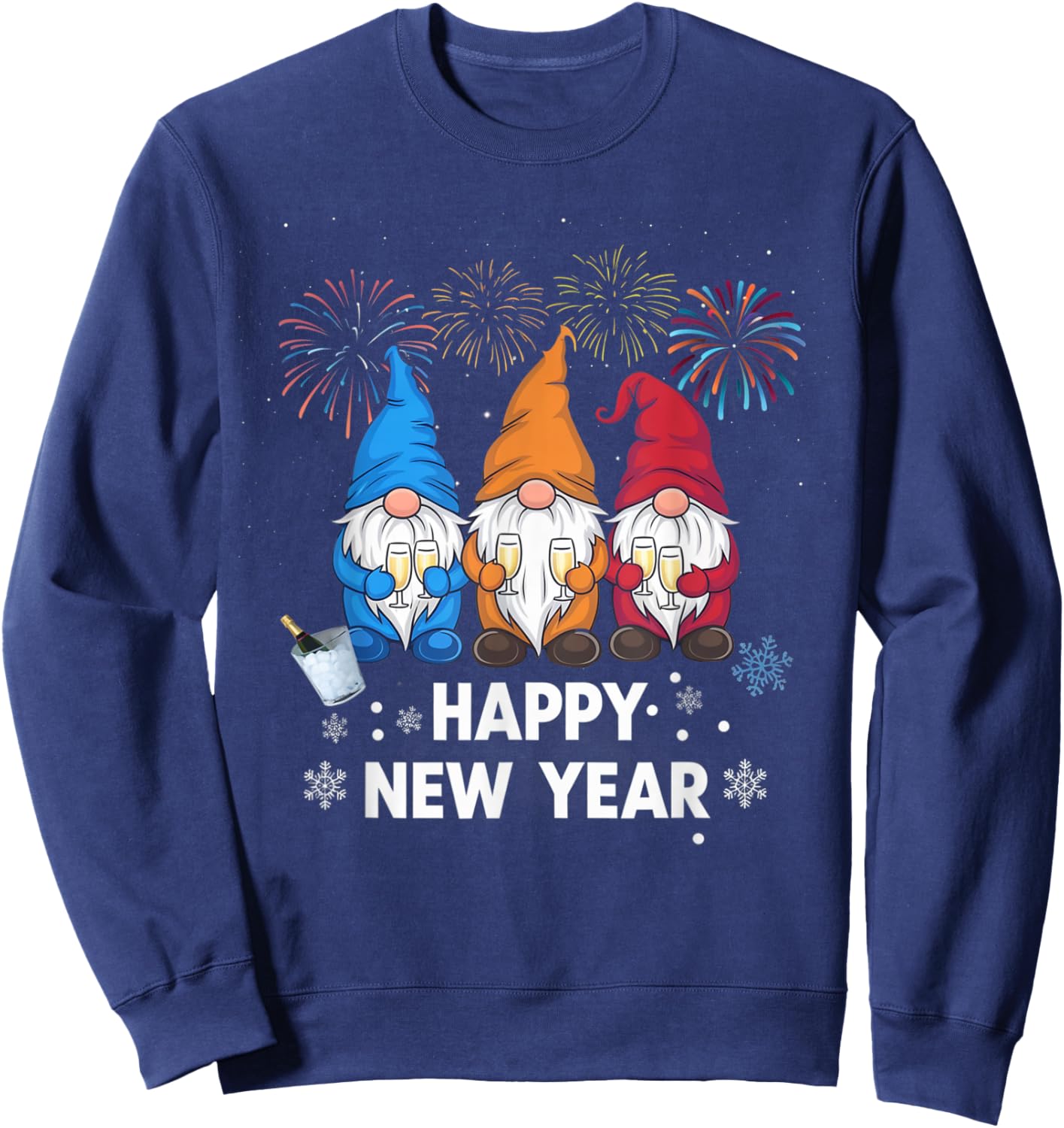 Happy New Years Eve Party Gnomes Matching Family Outfit Sweatshirt - Sweatshirt | Navy
