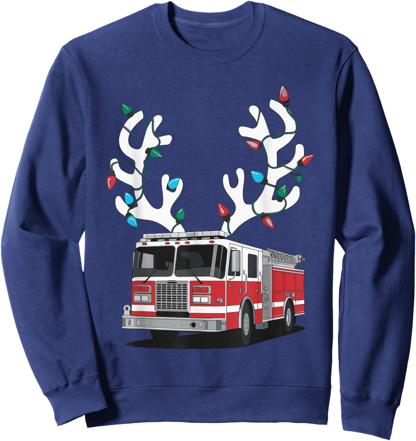 Firetruck Christmas Sweatshirt - Sweatshirt | Navy