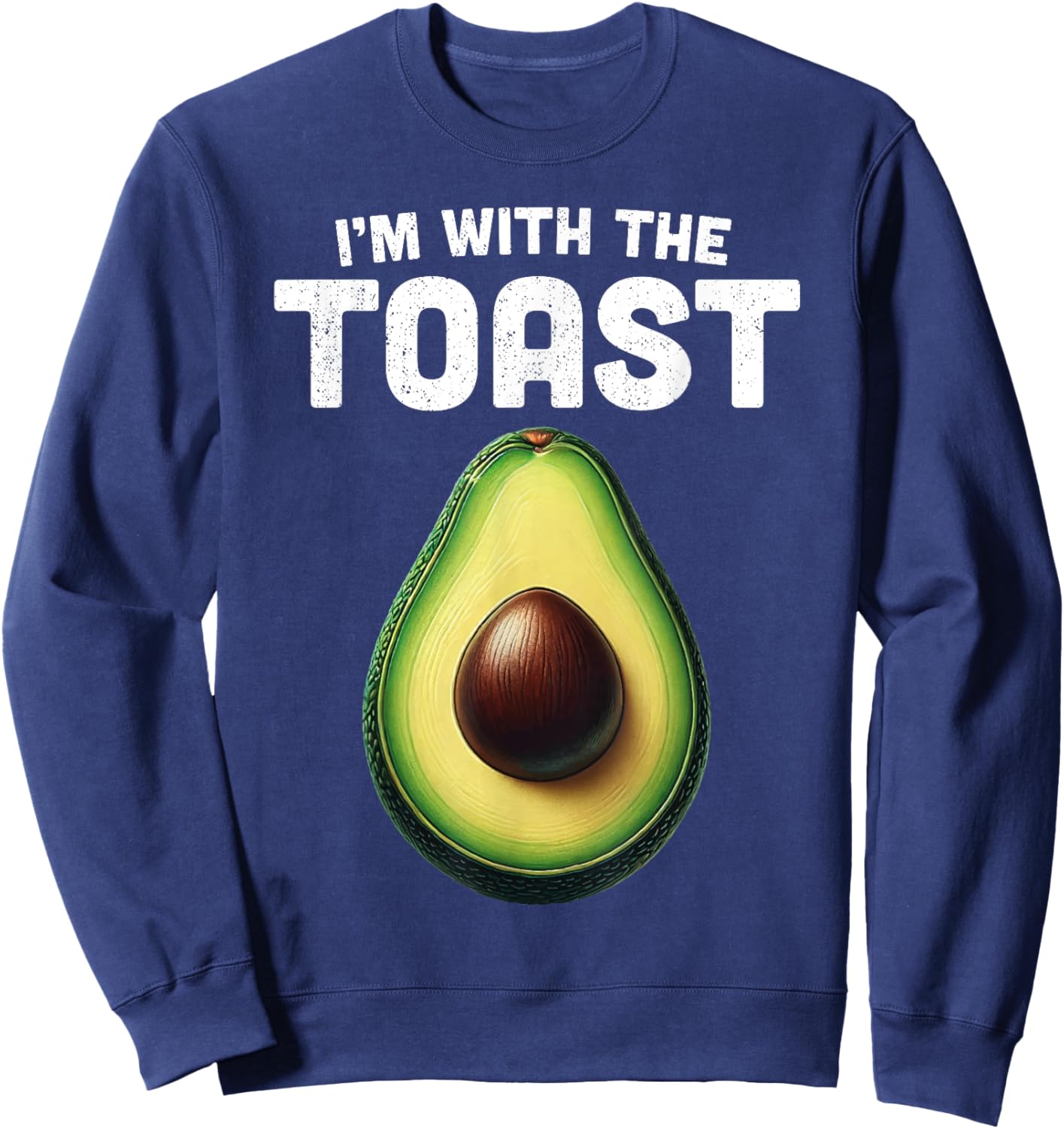 Im With Toast Shirt Avocado Matching Funny Halloween Costume Sweatshirt - Sweatshirt | Navy