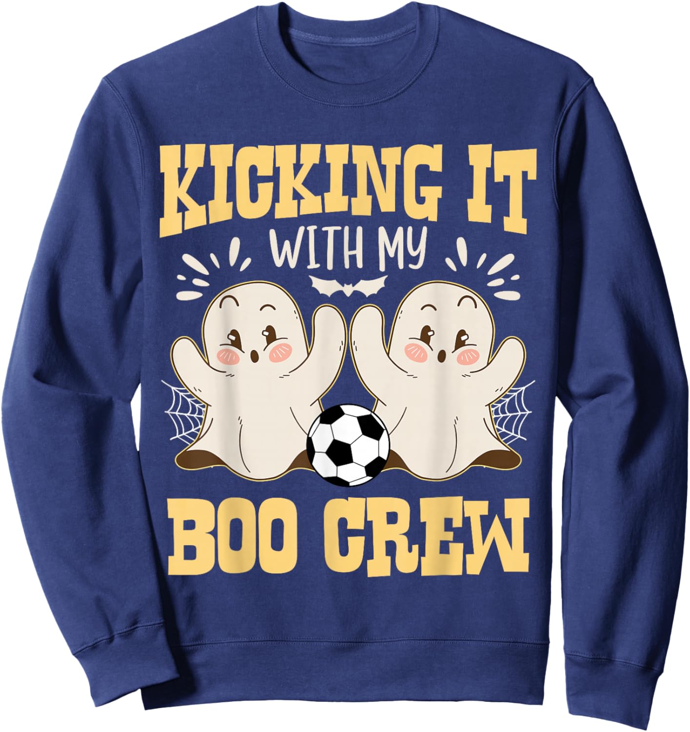 Kicking It With My Boo Crew Halloween Soccer Sweatshirt - Sweatshirt | Navy
