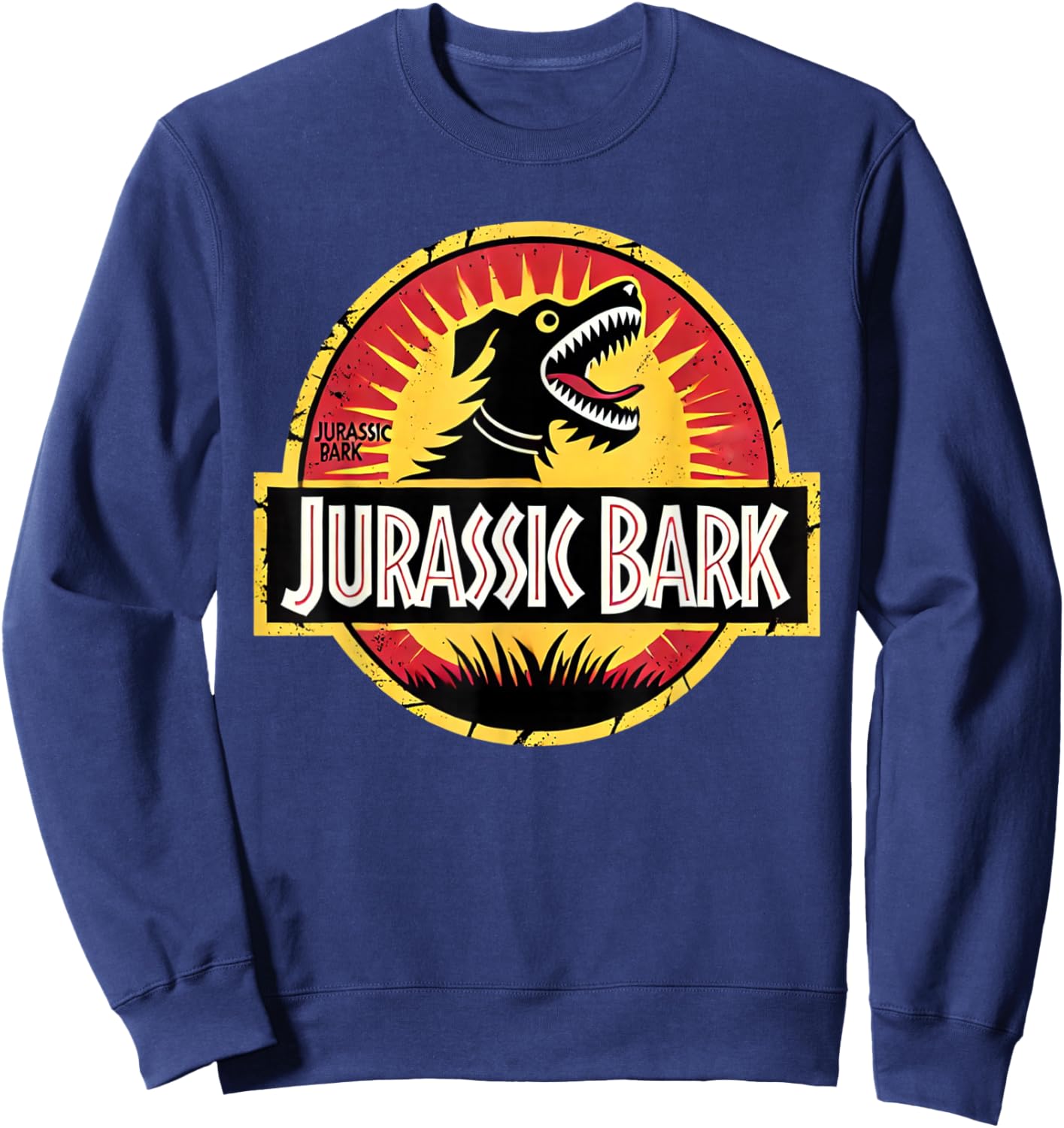 Jurassic Bark Dog Lover Funny Parody Sweatshirt - Sweatshirt | Navy