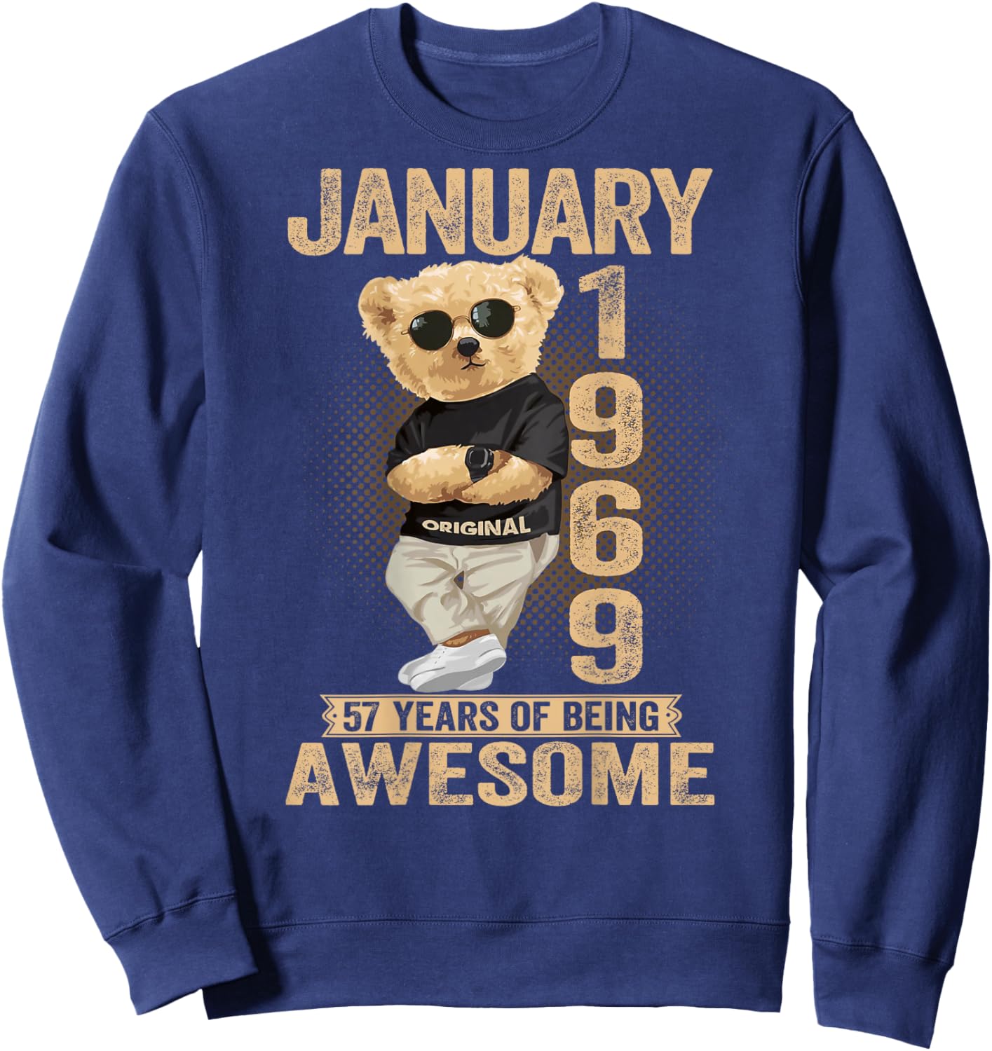 Teddy Bear 57 Years January 1969 Sweatshirt - Sweatshirt | Navy