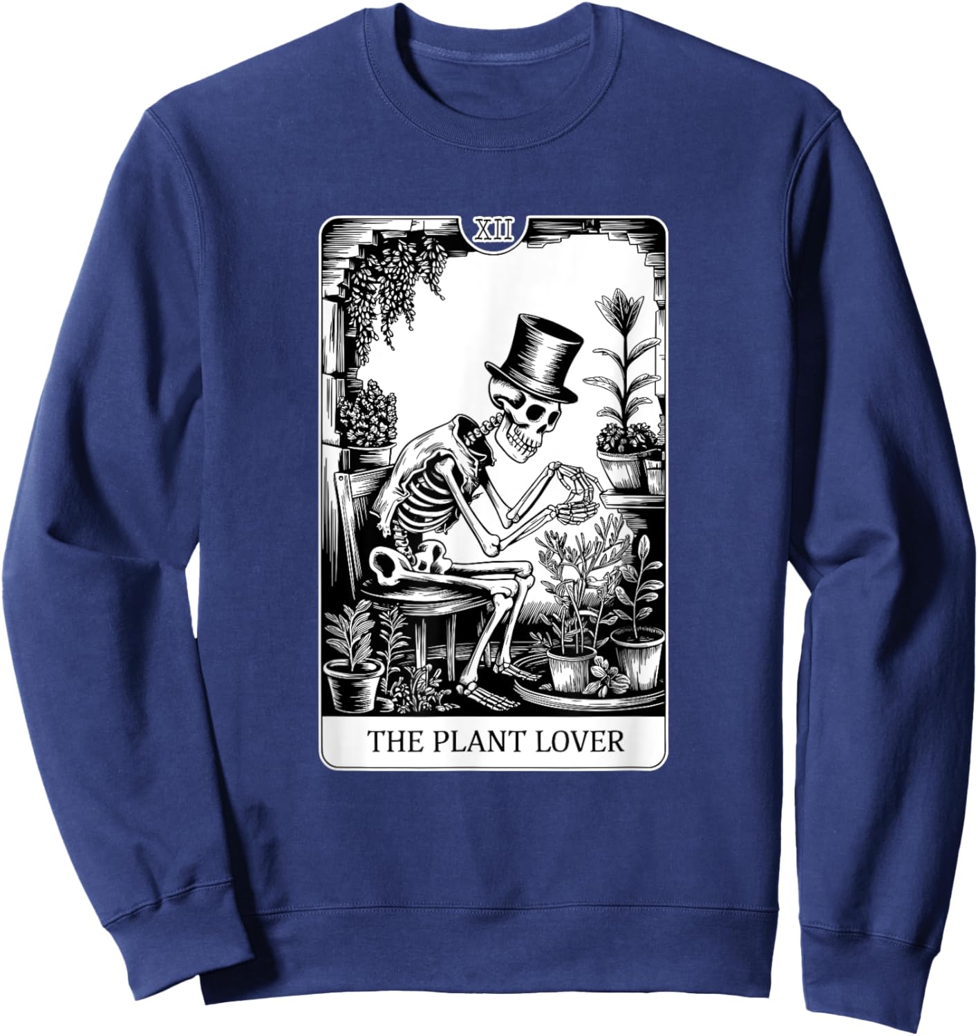 The Plant Lover Tarot Card, Houseplants Sweatshirt - Sweatshirt | Navy
