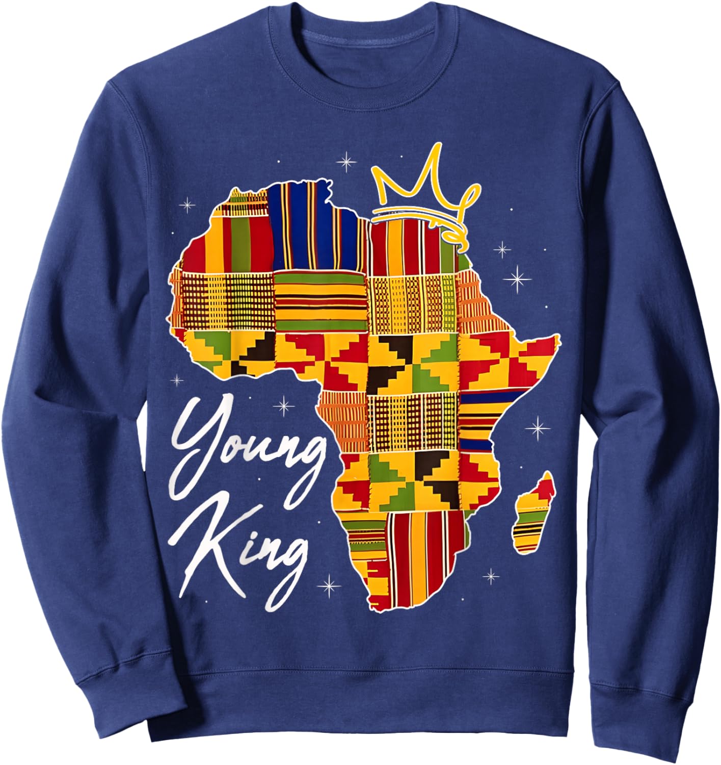 Young King Art African Print Kente Cloth Boys Toddlers Sweatshirt - Sweatshirt | Navy