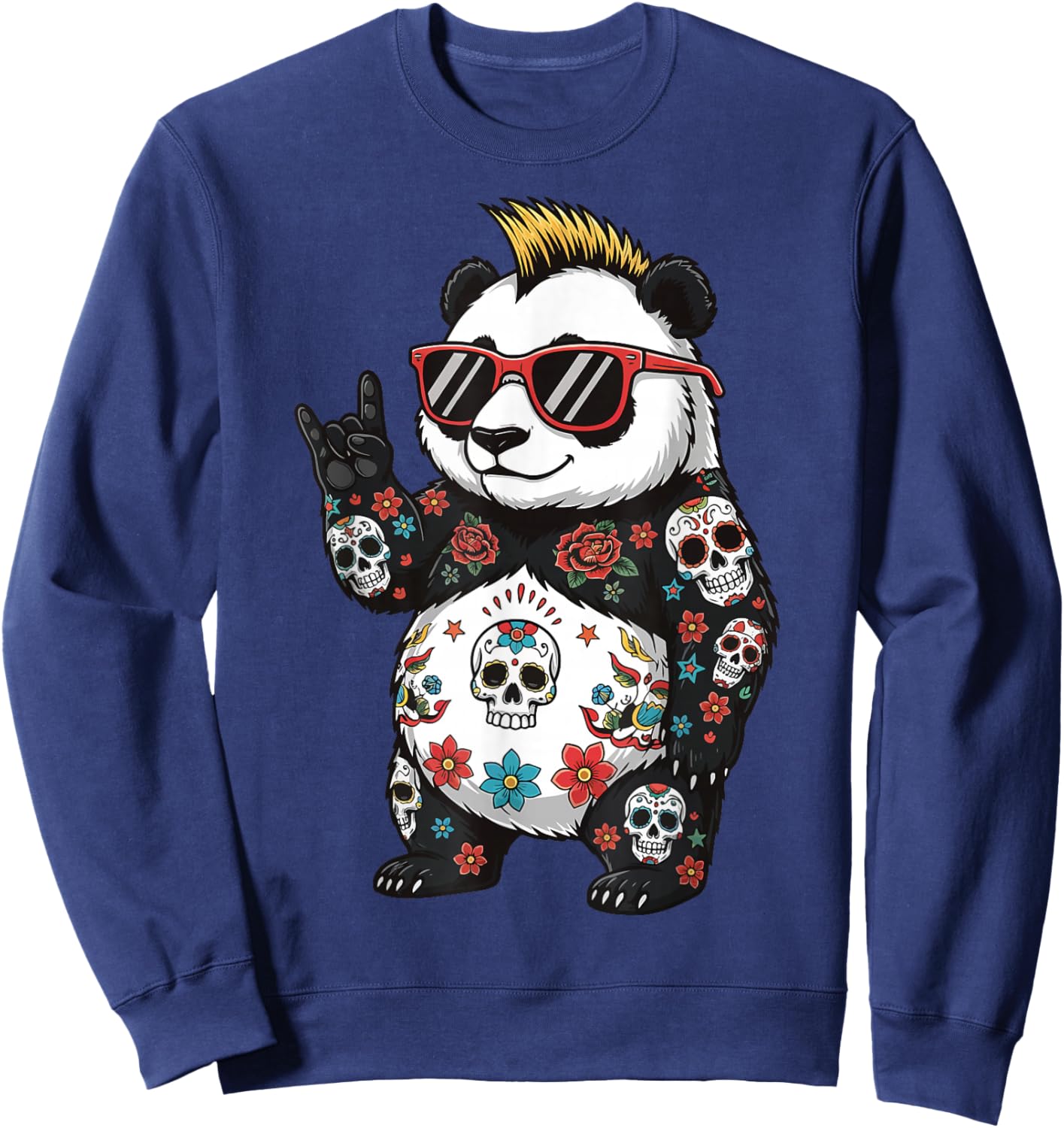 Panda Punk Rock Heavy Metal Rodent Sweatshirt - Sweatshirt | Navy
